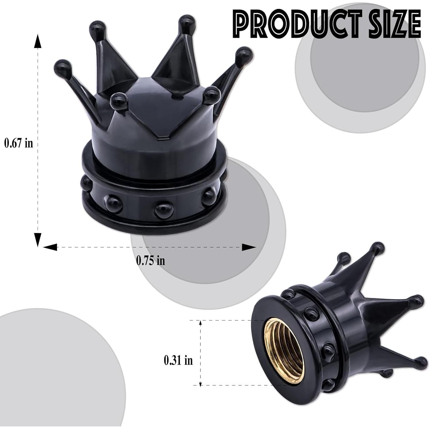 4 Tapas de Válvula de Neumático MEAJOO en Plástico ABS Negro
