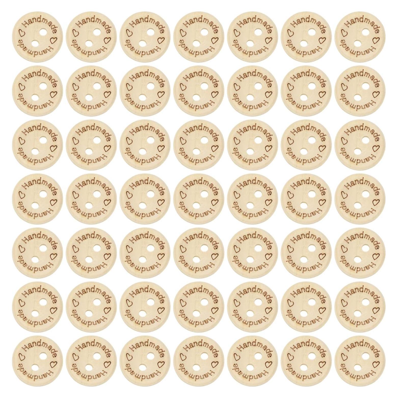 Botones de Madera Shapenty 15mm 50PCS para Costura y Manualidades