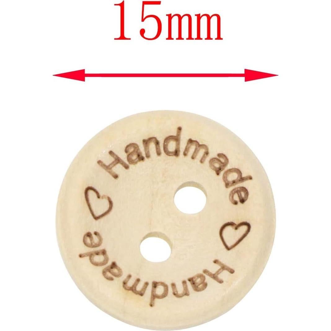Botones de Madera Shapenty 15mm 50PCS para Costura y Manualidades