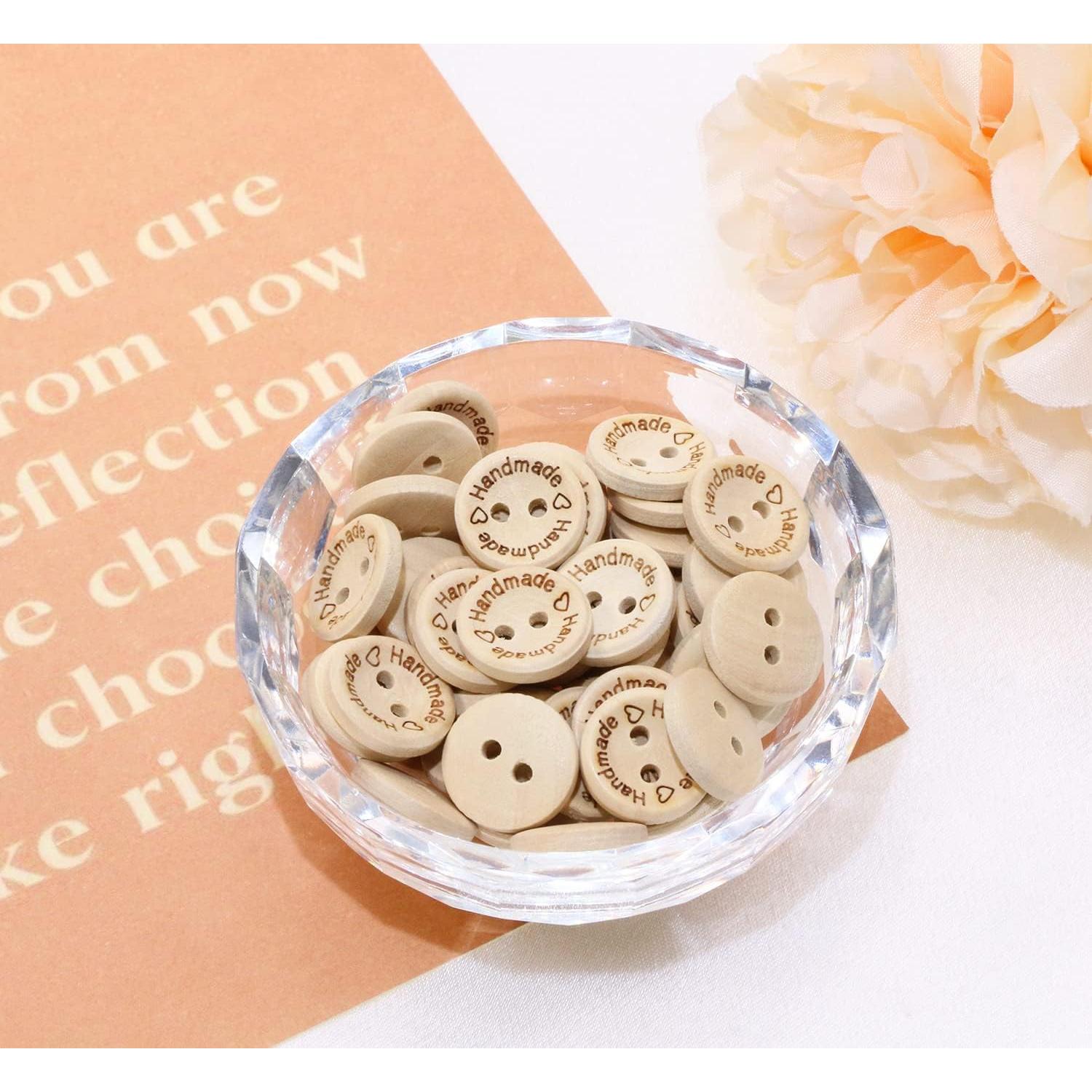 Botones de Madera Shapenty 15mm 50PCS para Costura y Manualidades