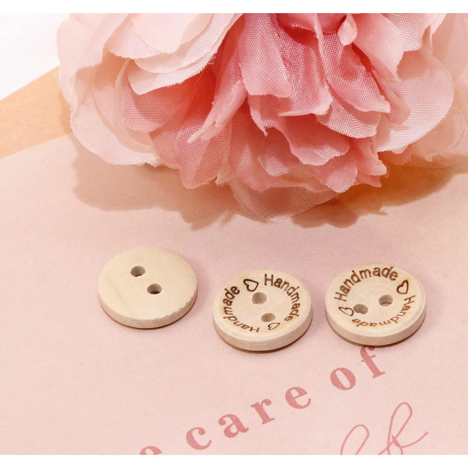 Botones de Madera Shapenty 15mm 50PCS para Costura y Manualidades