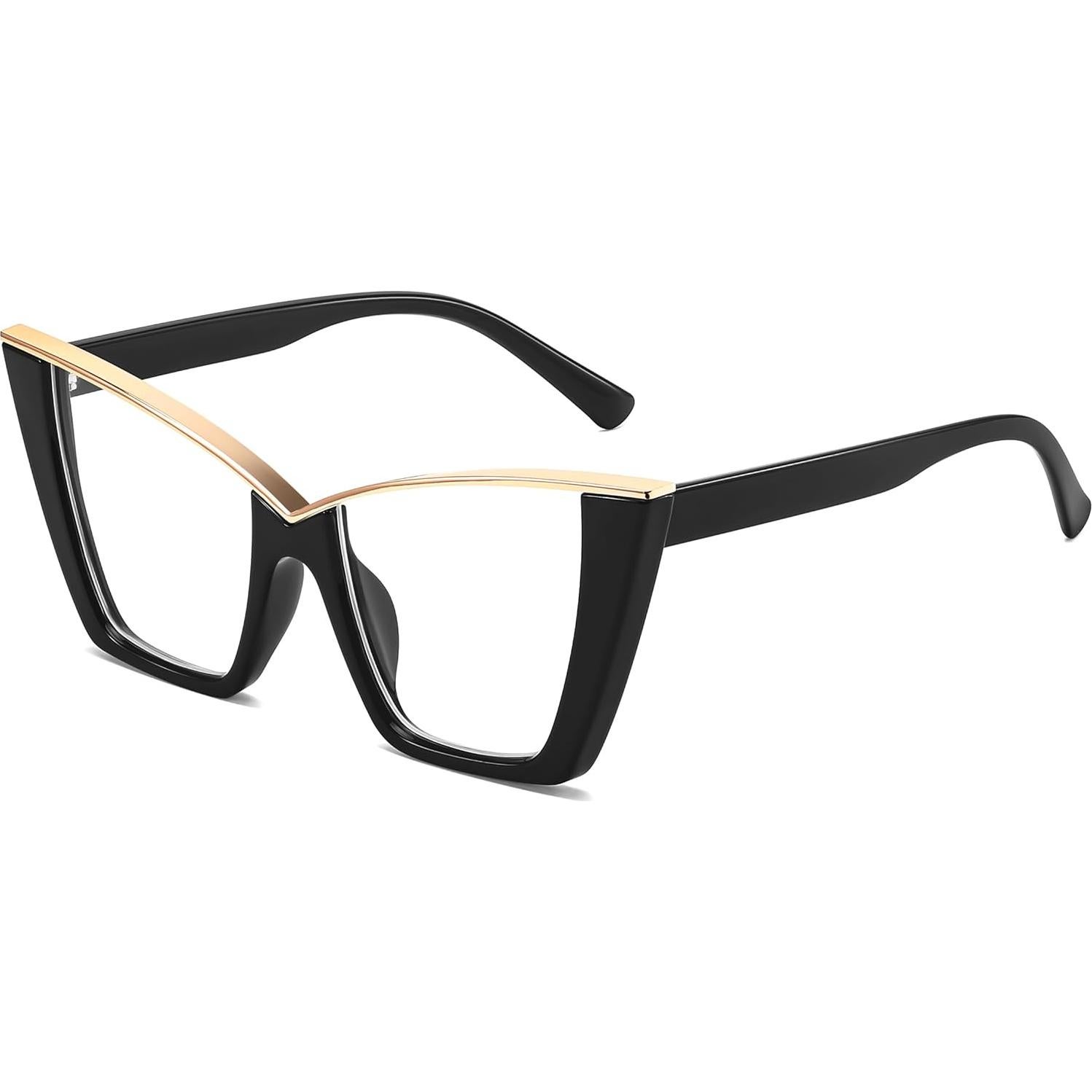 Gafas de luz azul FEISEDY ojo de gato grandes para mujeres