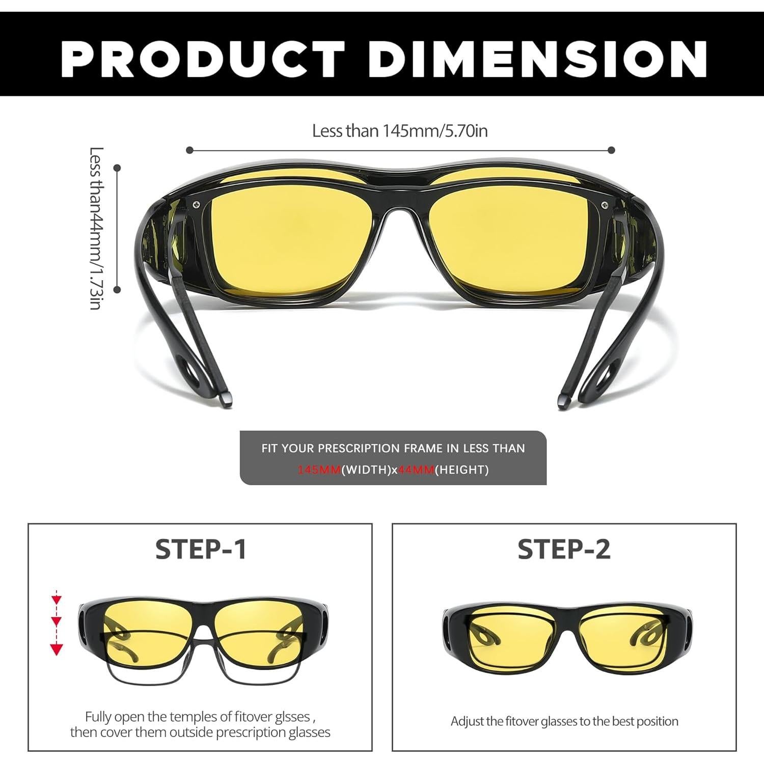 Gafas de Visión Nocturna Polarizadas LVIOE Unisex Amarillo