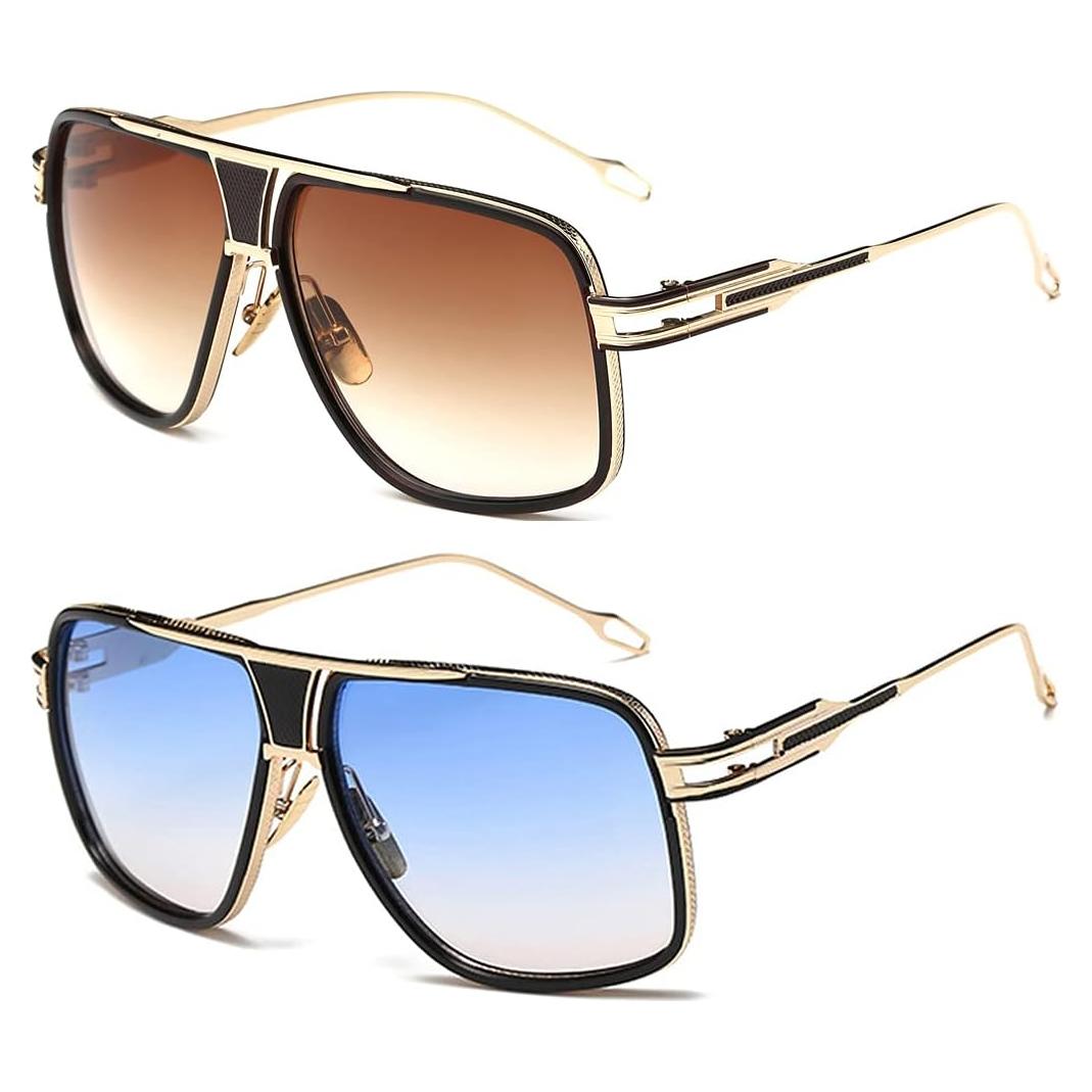 Gafas de sol Dollger para hombres UV400 con marco dorado