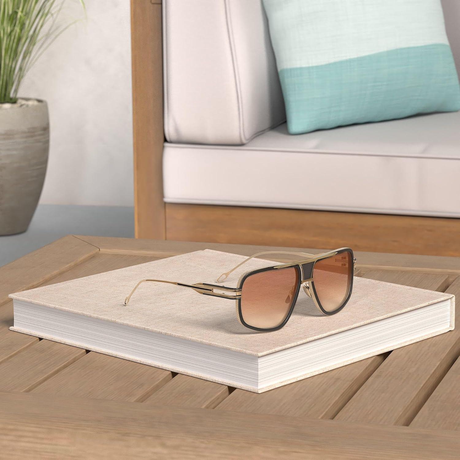 Gafas de sol Dollger para hombres UV400 con marco dorado