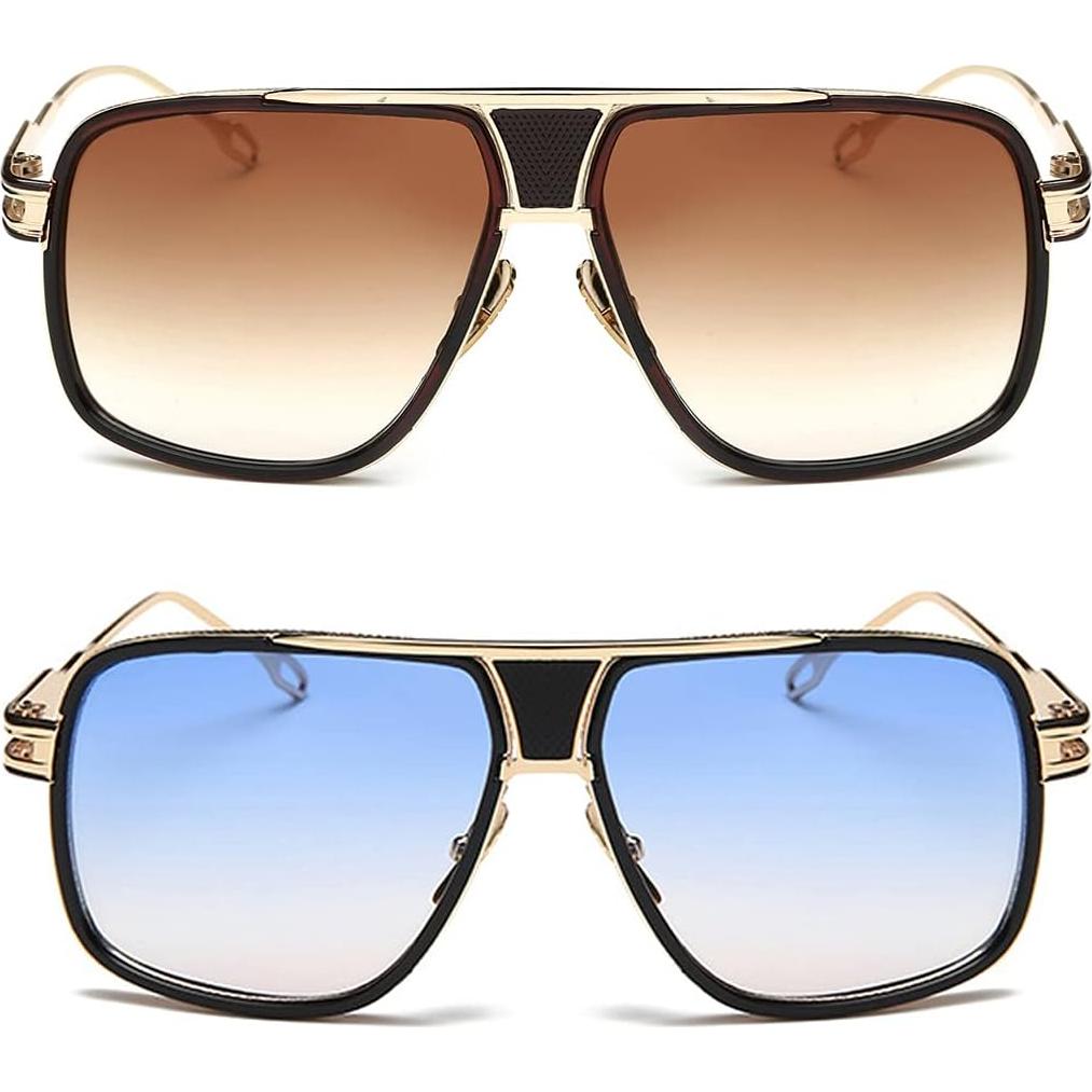 Gafas de sol Dollger para hombres UV400 con marco dorado