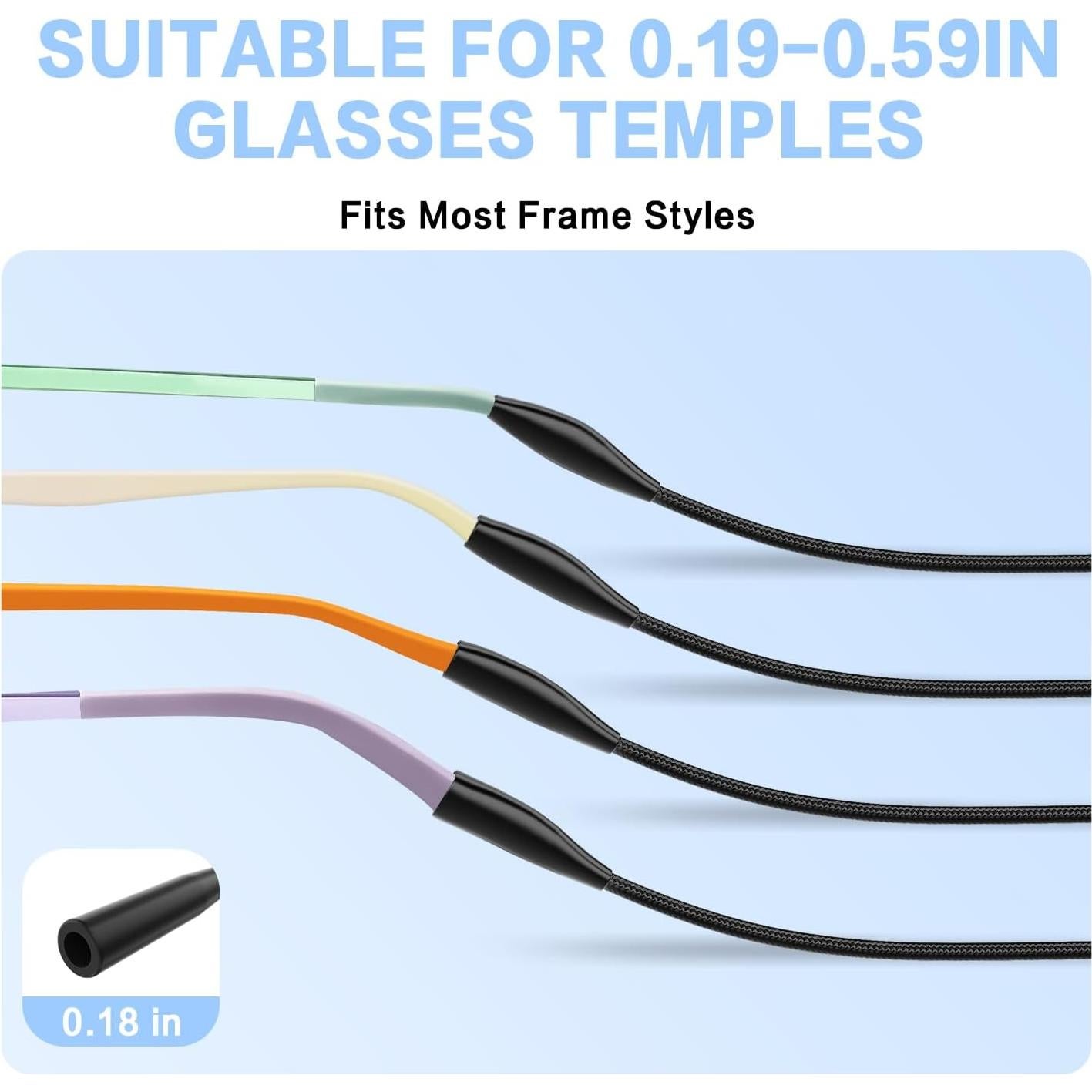 Correa Ajustable para Gafas FOFALY Niños 24.1 cm Negro 3Pcs