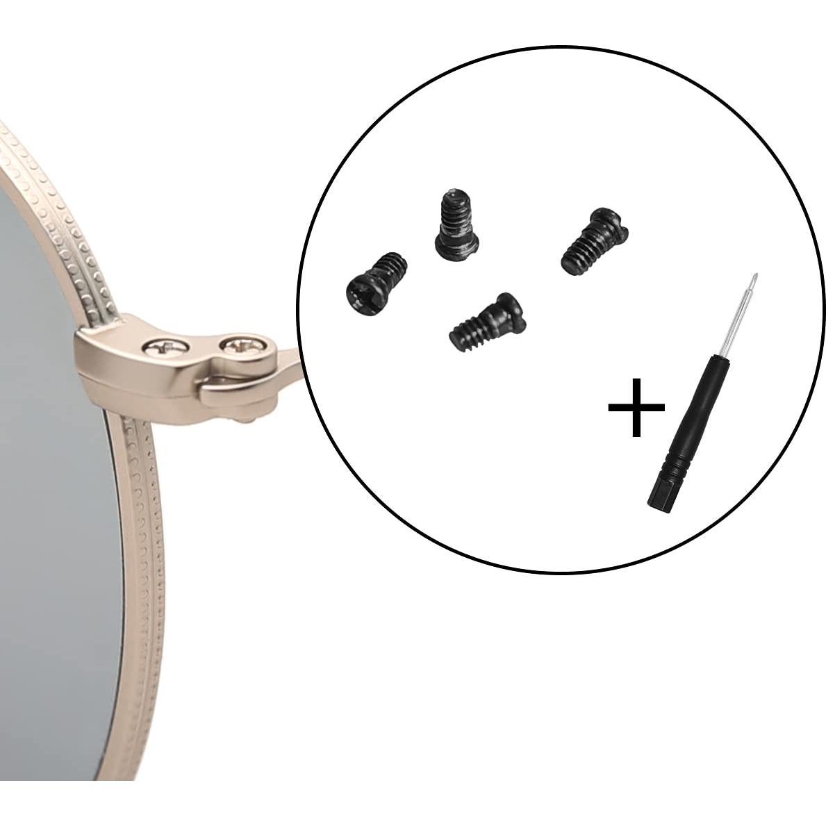 Tornillos de Reemplazo para Gafas Ray Ban Aviador - Kit Negro