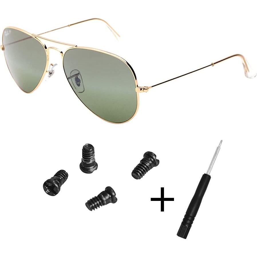 Tornillos de Reemplazo para Gafas Ray Ban Aviador - Kit Negro