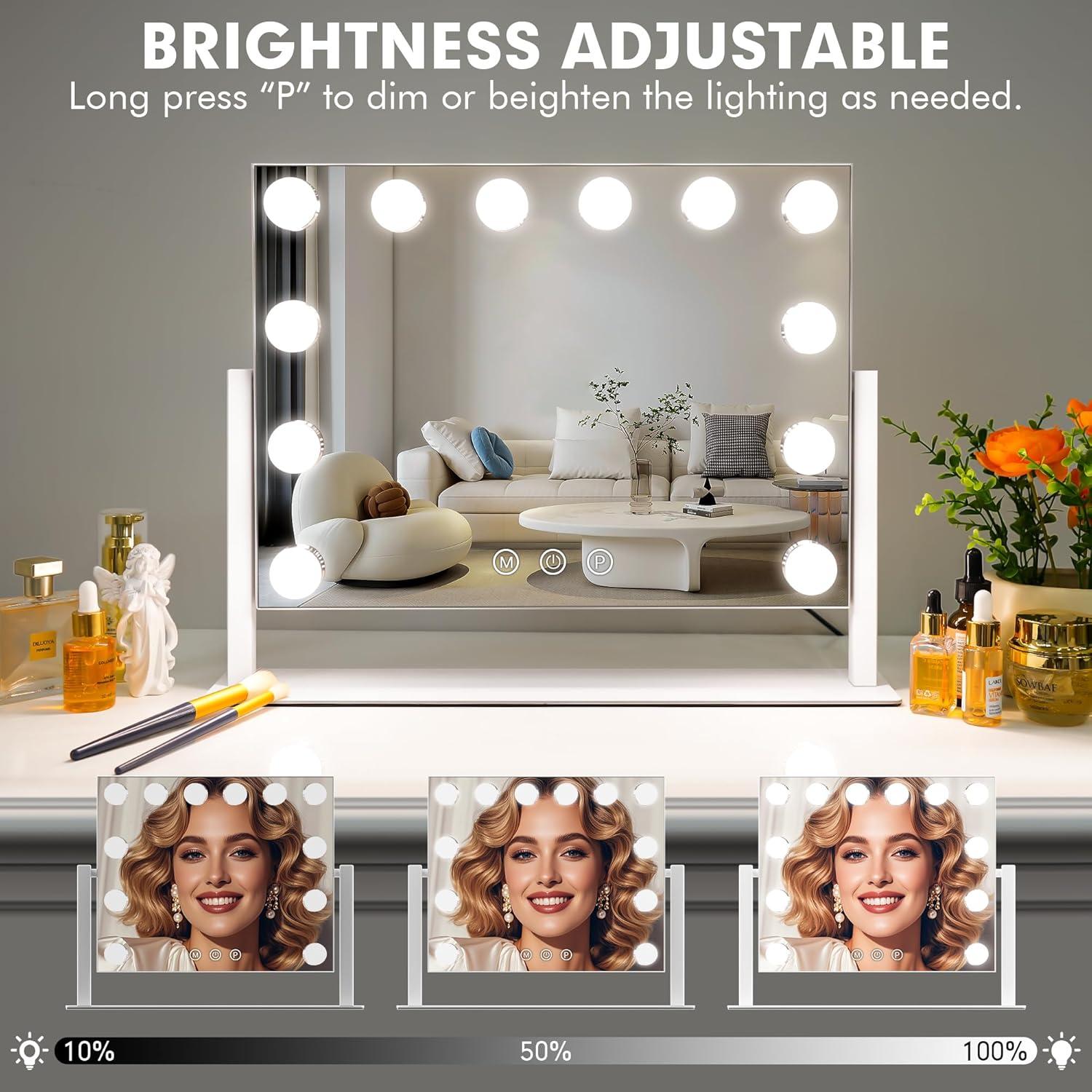 Espejo de Tocador Kottova LED 15.7"x11.8" 3 Colores Ajustables