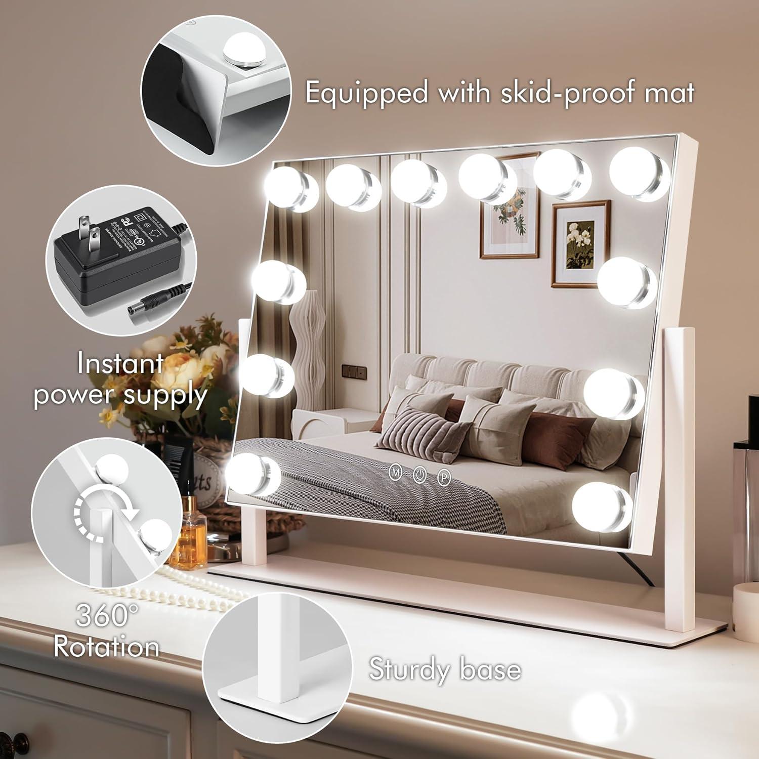 Espejo de Tocador Kottova LED 15.7"x11.8" 3 Colores Ajustables