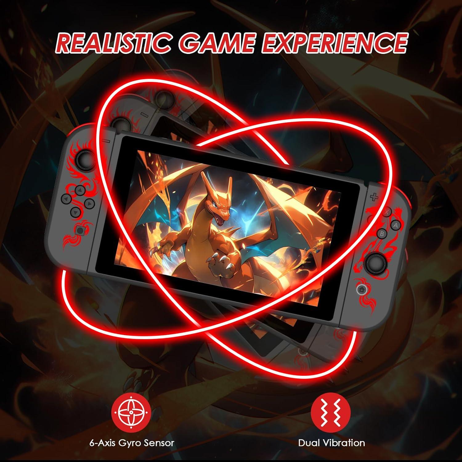 Controlador Inalámbrico Kipylca para Nintendo Switch Dragón Rojo