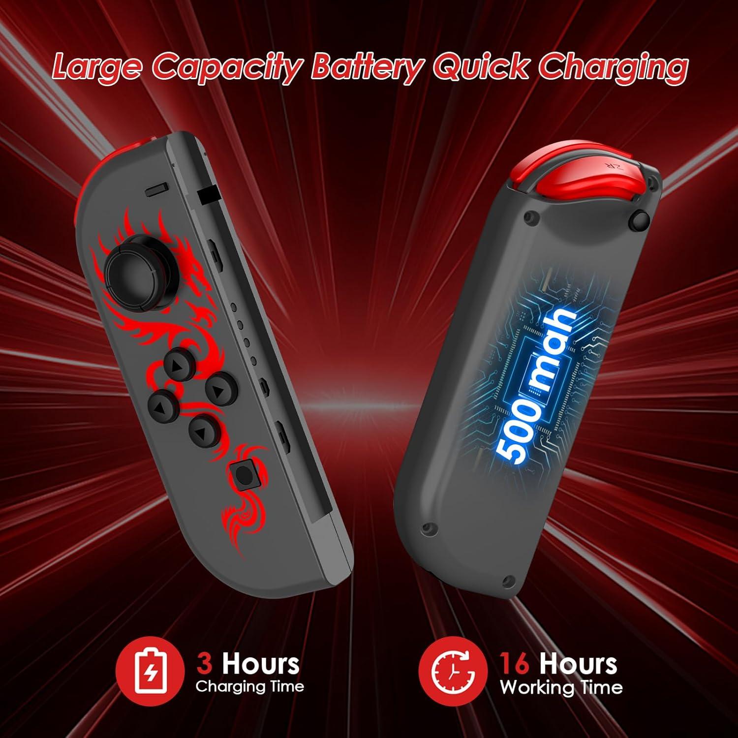 Controlador Inalámbrico Kipylca para Nintendo Switch Dragón Rojo