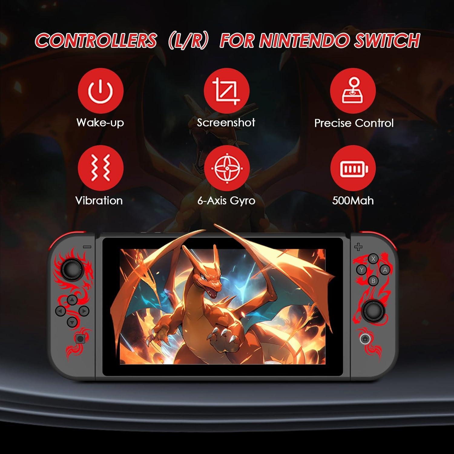 Controlador Inalámbrico Kipylca para Nintendo Switch Dragón Rojo