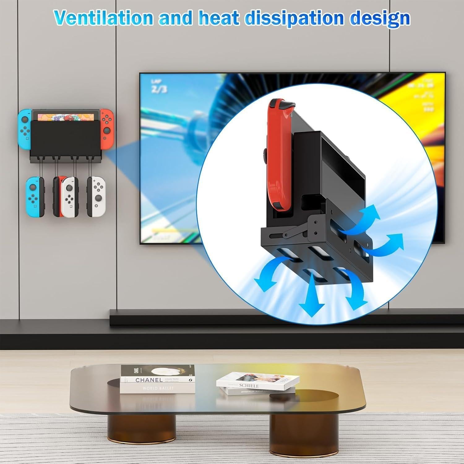 Soporte de Montaje en Pared Riuog para Nintendo Switch y OLED