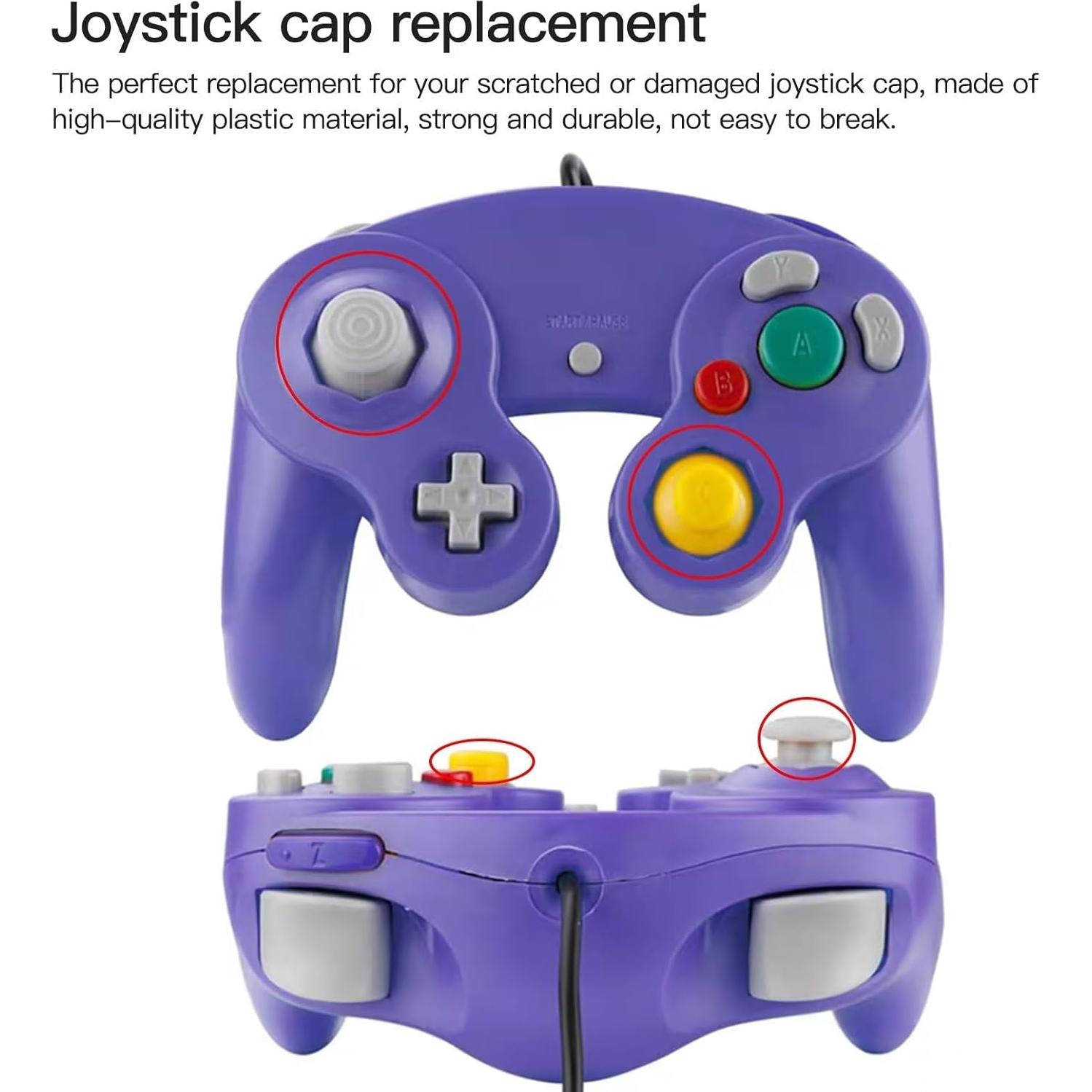 10 Tapas de Reemplazo Joystick GameCube BLUE ELF Amarillo/Gris