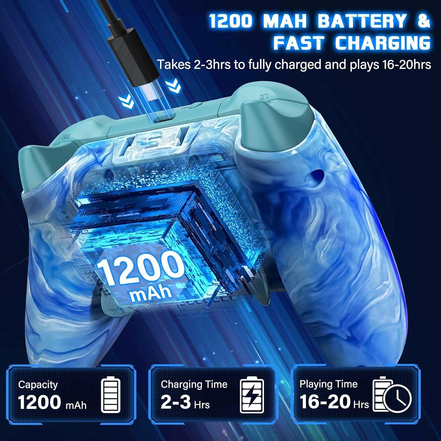 Controlador Pro Inalámbrico JAVRUNWOF para Switch 1200mAh RGB