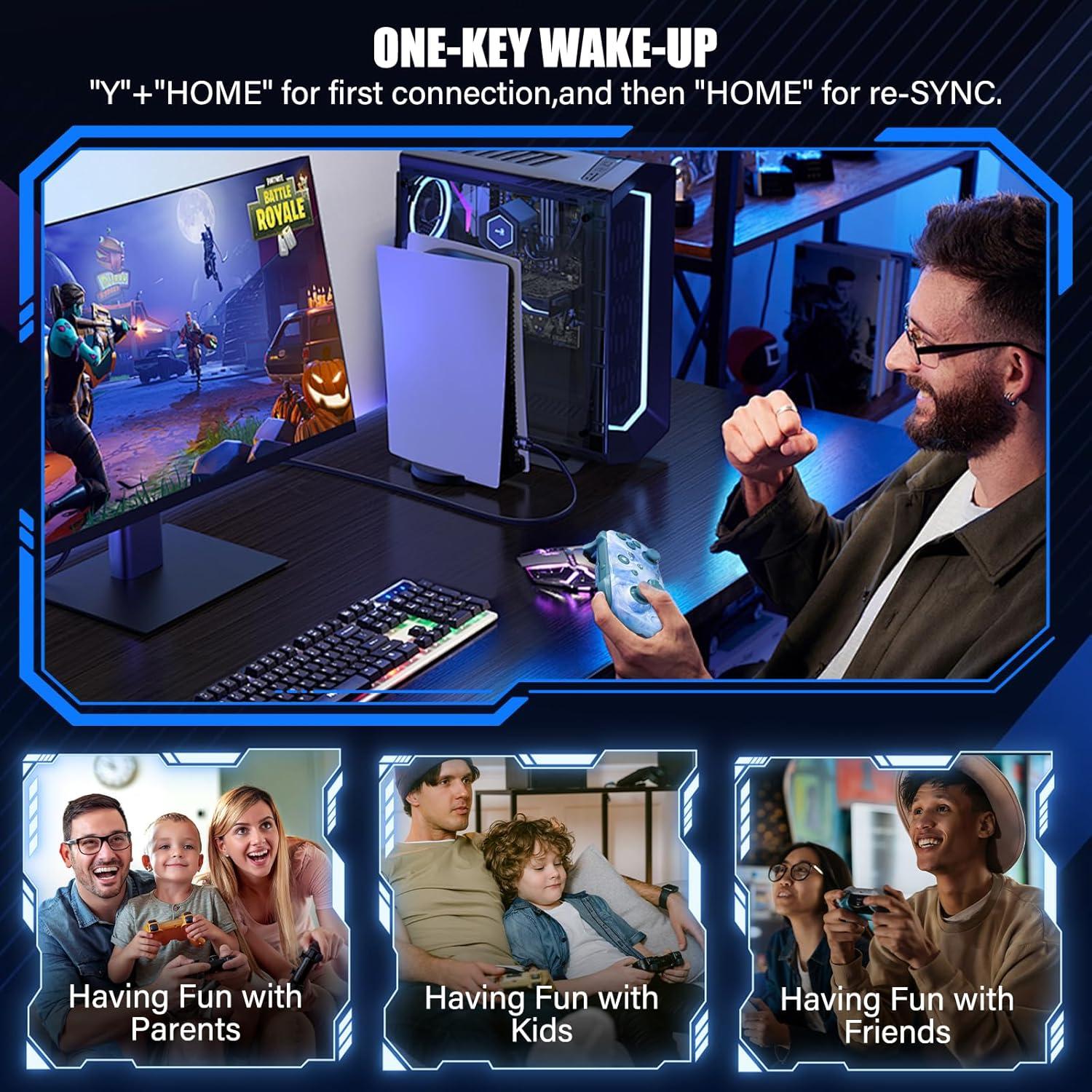 Controlador Pro Inalámbrico JAVRUNWOF para Switch 1200mAh RGB