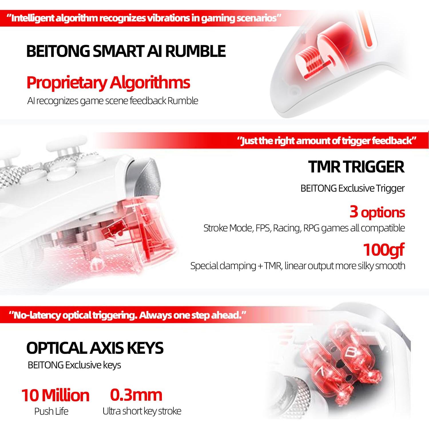 Controlador Inalámbrico BEITONG KP40 con Base de Carga
