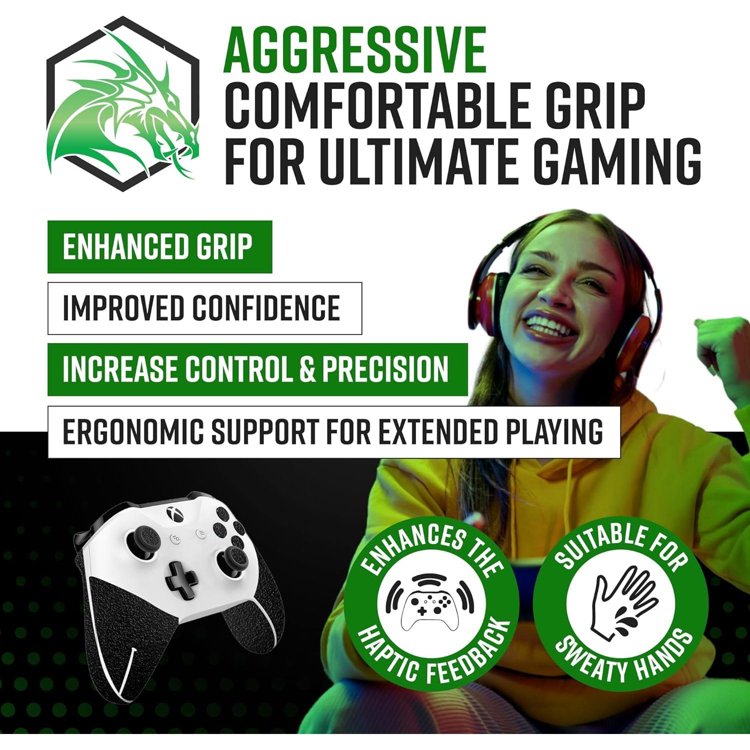 Agarre de Controlador Xbox One Dragon Grips 2 Hojas Negro