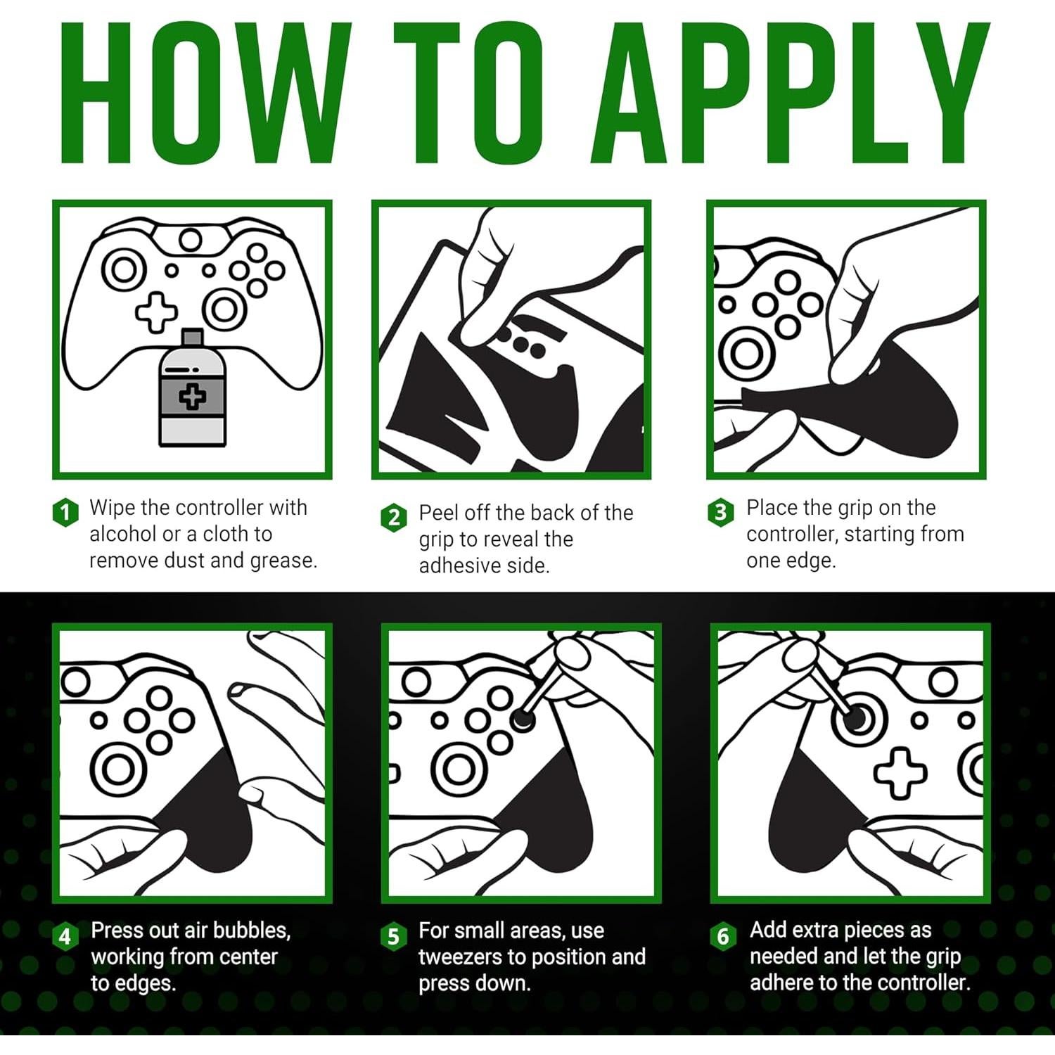 Agarre de Controlador Xbox One Dragon Grips 2 Hojas Negro