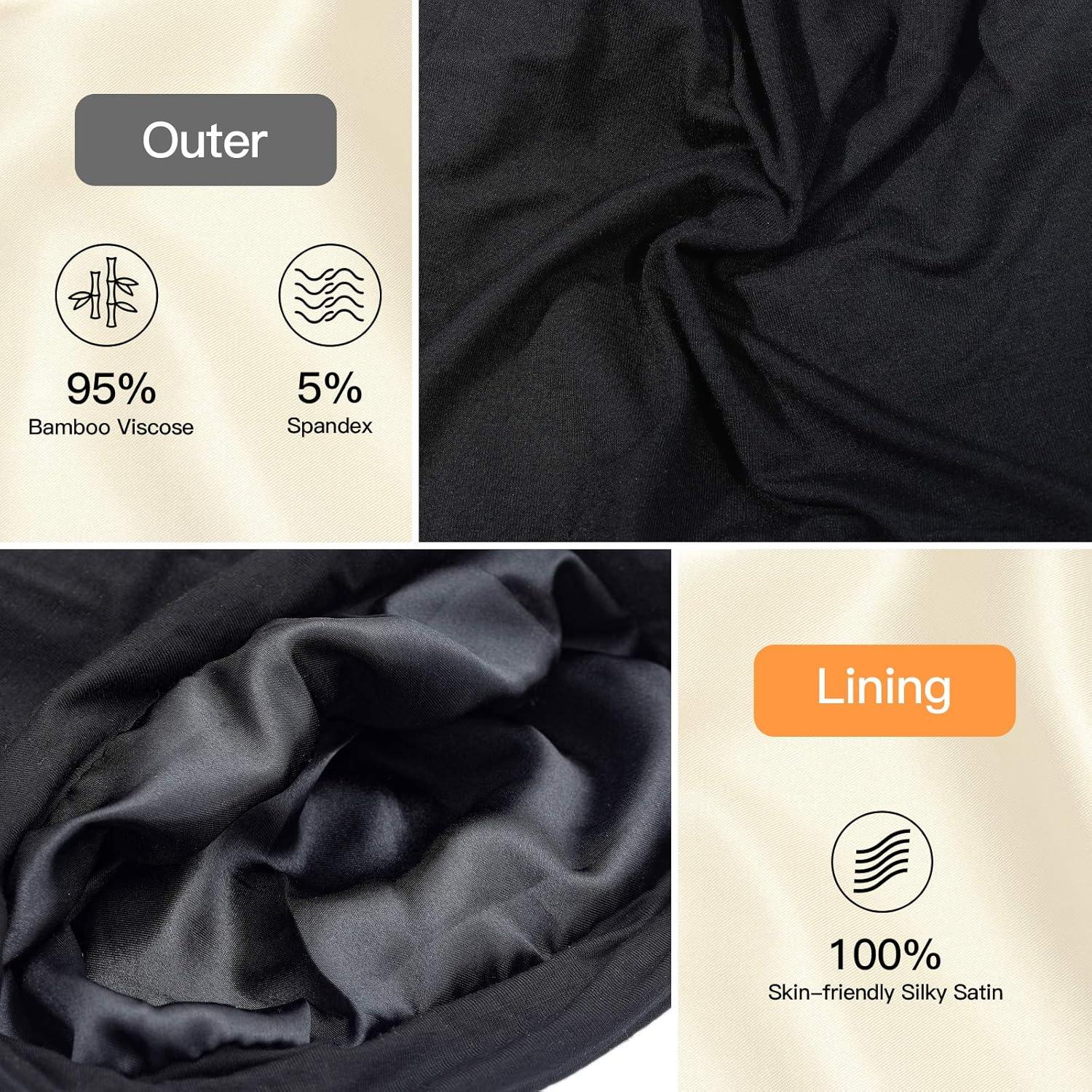 Gorro de Sueño GBS Ajustable de Satén para Cabello Rizado