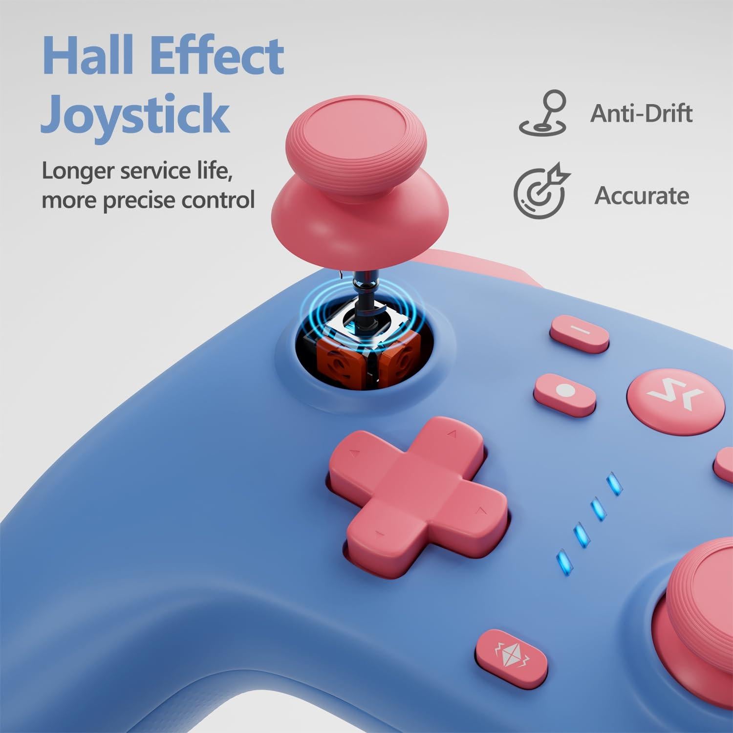 Controlador Inalámbrico CHENGDAO para PC y Switch - Joysticks Hall