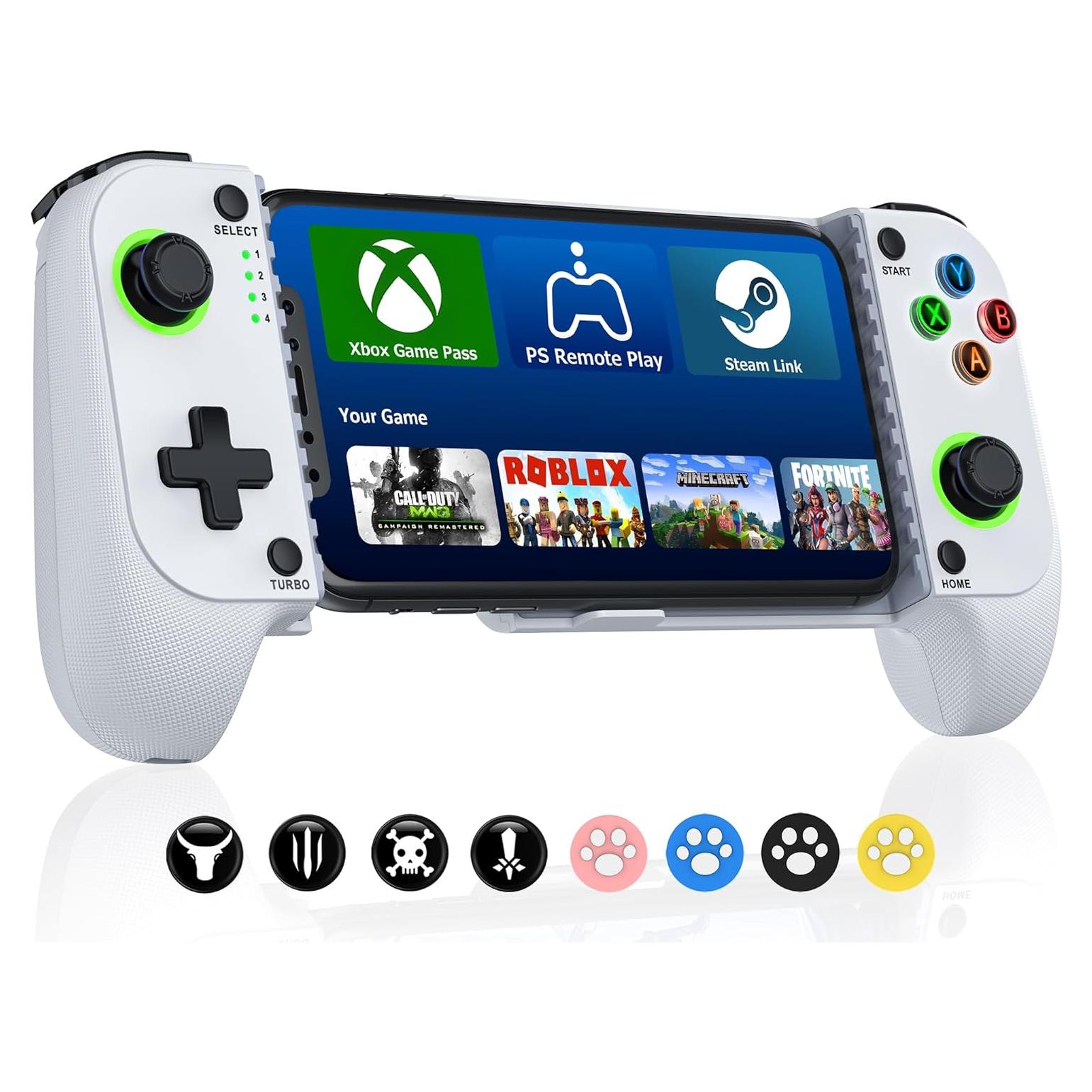 Controlador de Juegos Móvil Mocagen para iPhone/Android - Con Luz LED y Joysticks Mejorados