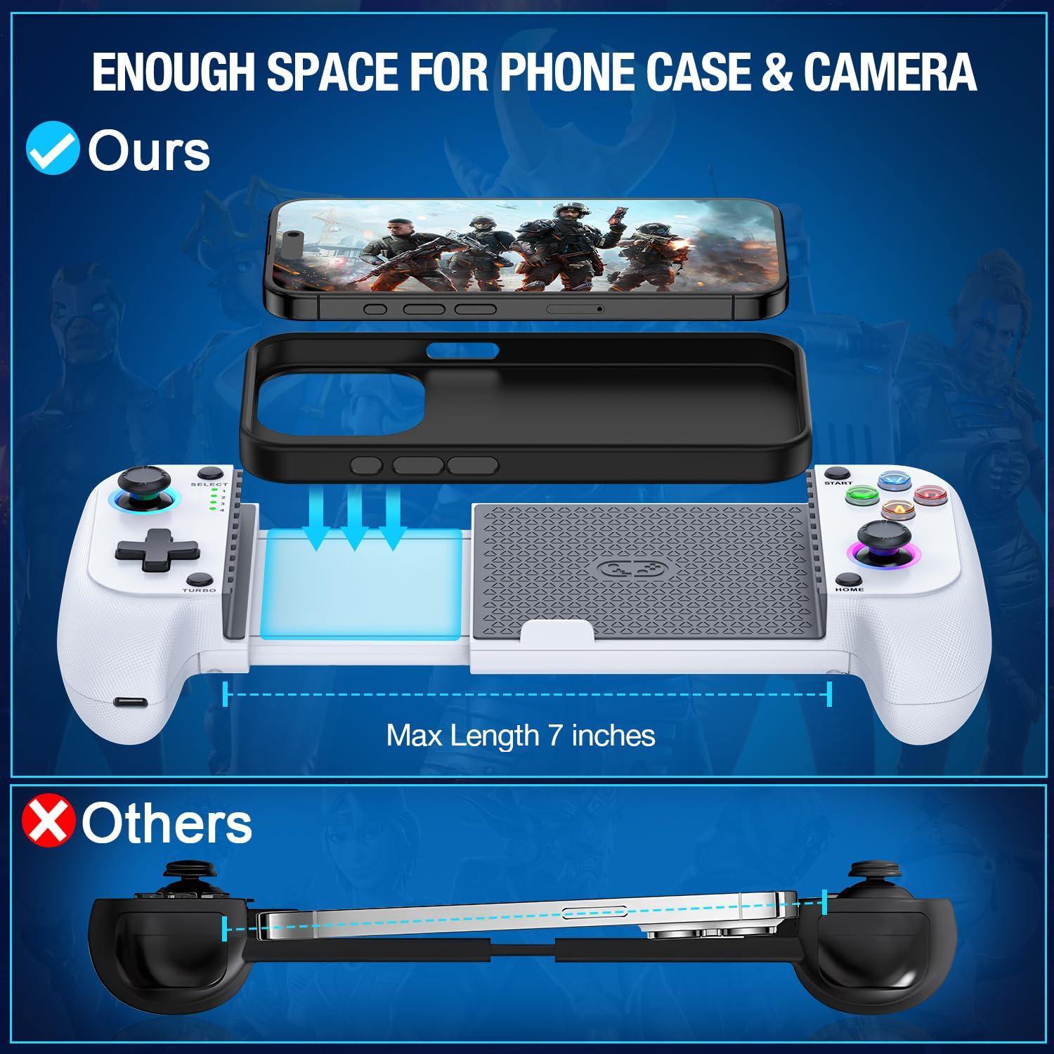 Controlador de Juegos Móvil Mocagen para iPhone/Android - Con Luz LED y Joysticks Mejorados