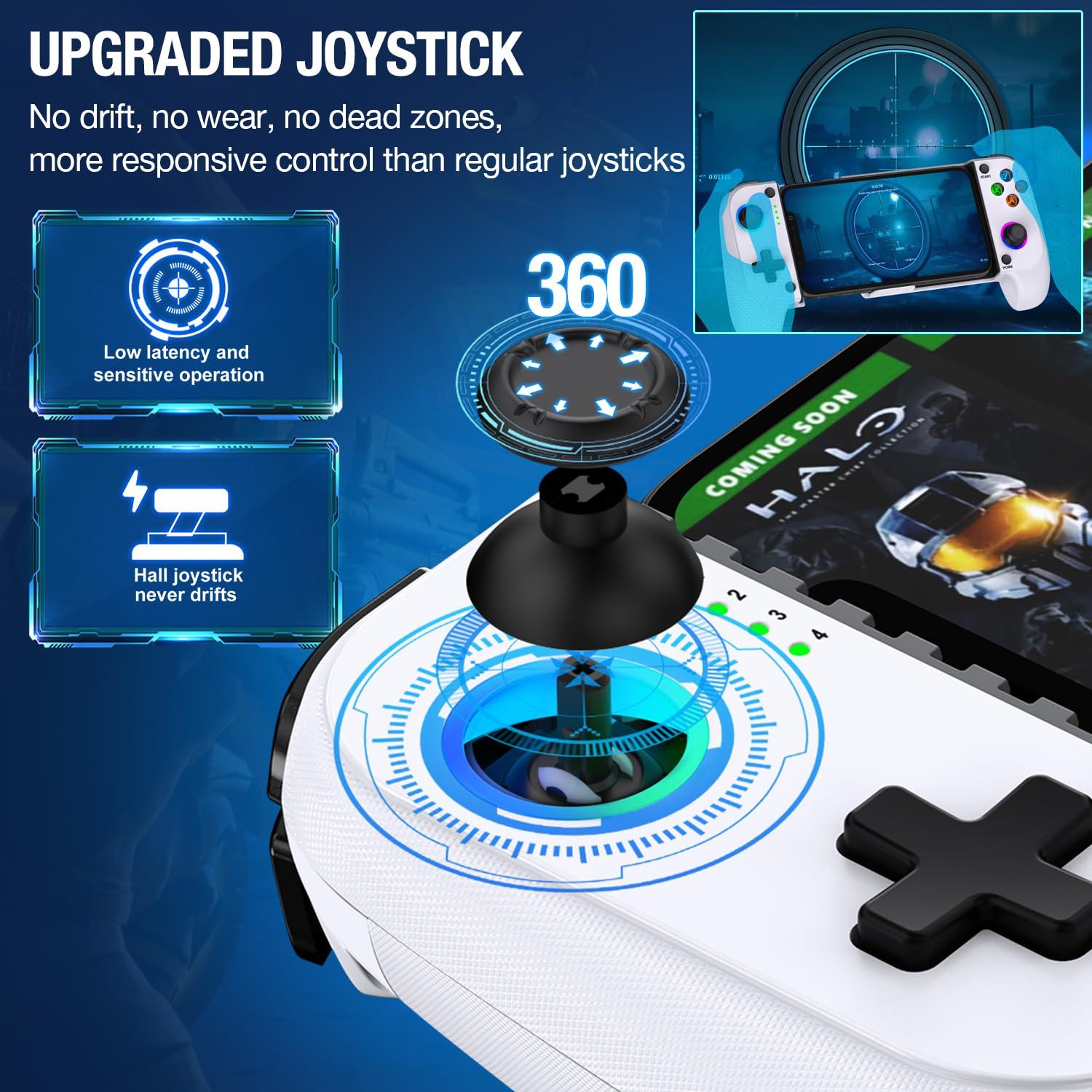 Controlador de Juegos Móvil Mocagen para iPhone/Android - Con Luz LED y Joysticks Mejorados