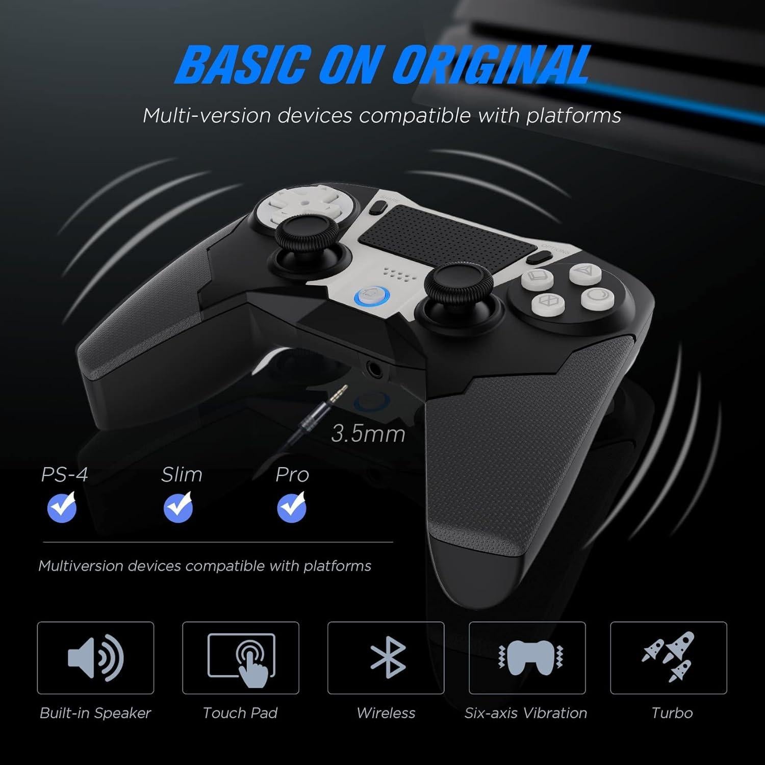 Controlador Inalámbrico CTPOWER para PS4/PS3 - Programable, 6 Ejes