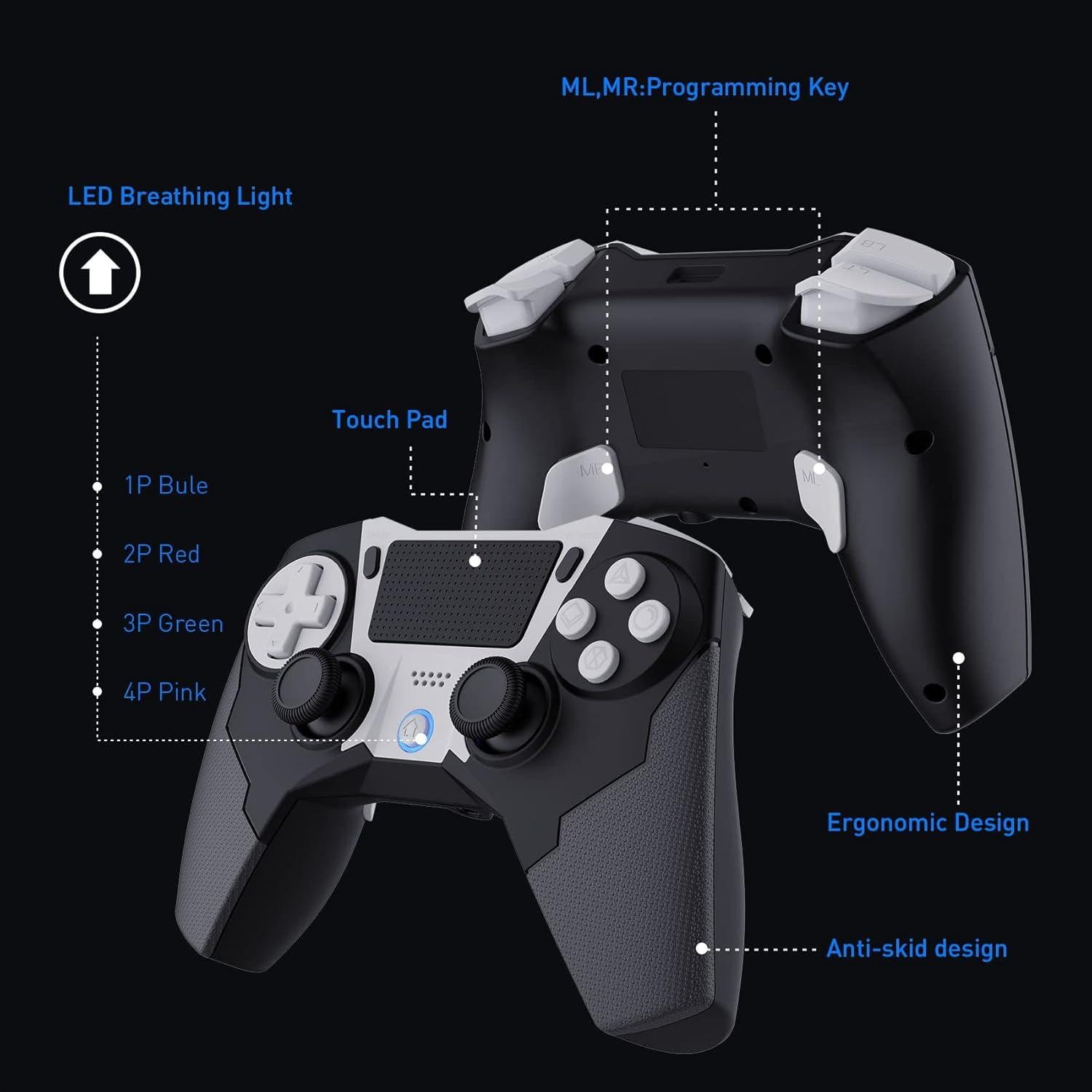 Controlador Inalámbrico CTPOWER para PS4/PS3 - Programable, 6 Ejes