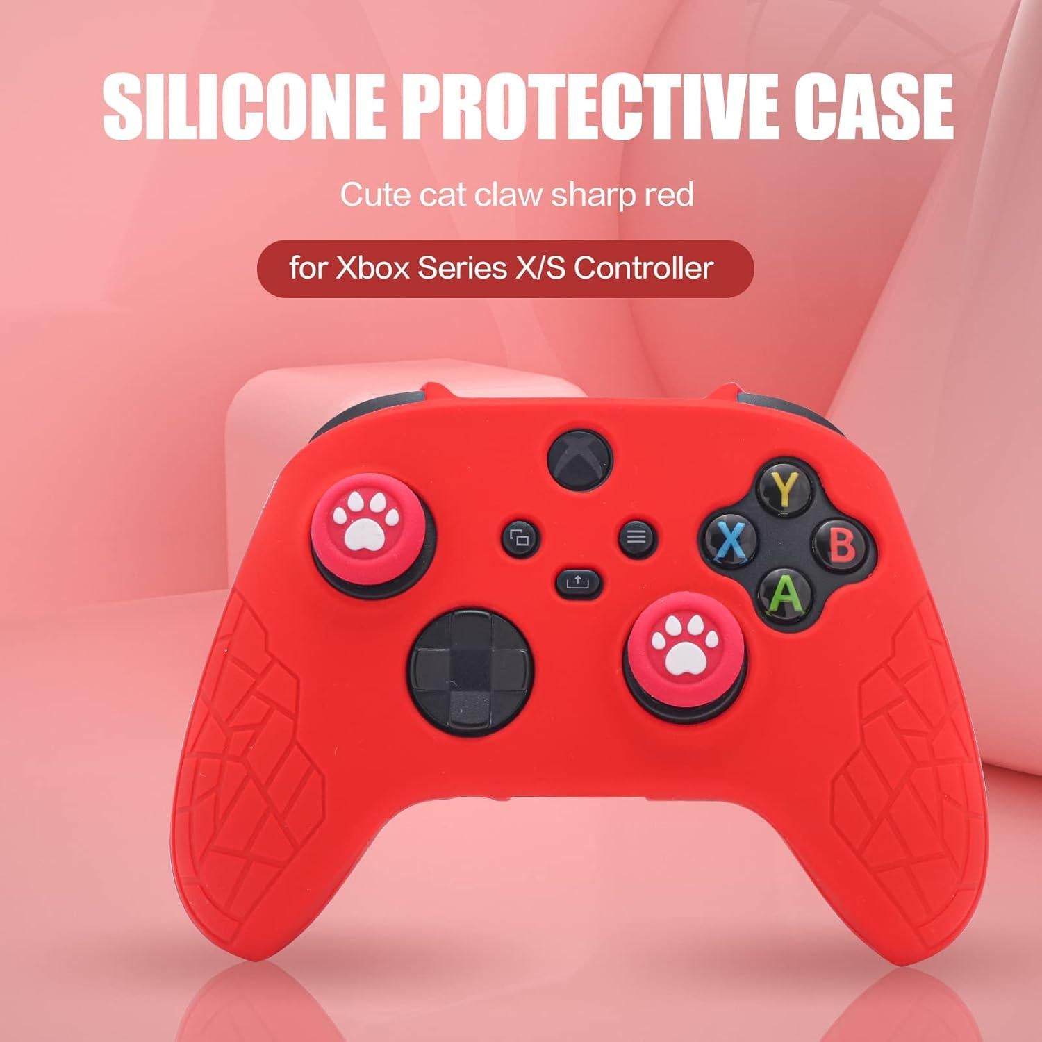 Funda de Silicona Antideslizante ECHZOVE para Controlador Xbox Series X - Roja