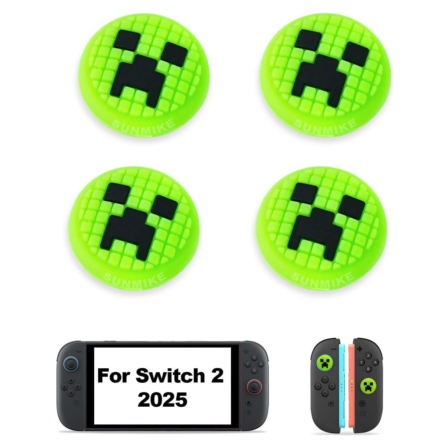 Tapas de agarre para pulgar Sunmike para Nintendo Switch 2 Verde