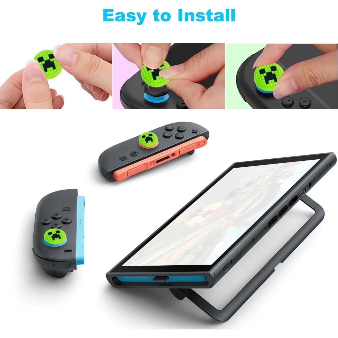 Tapas de agarre para pulgar Sunmike para Nintendo Switch 2 Verde