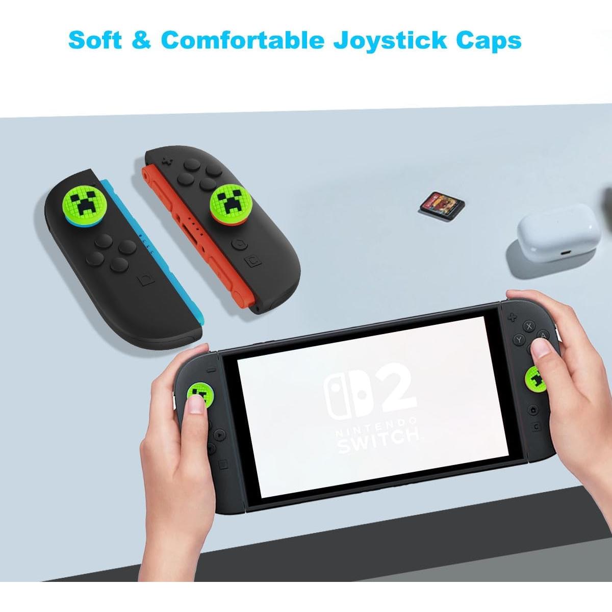 Tapas de agarre para pulgar Sunmike para Nintendo Switch 2 Verde