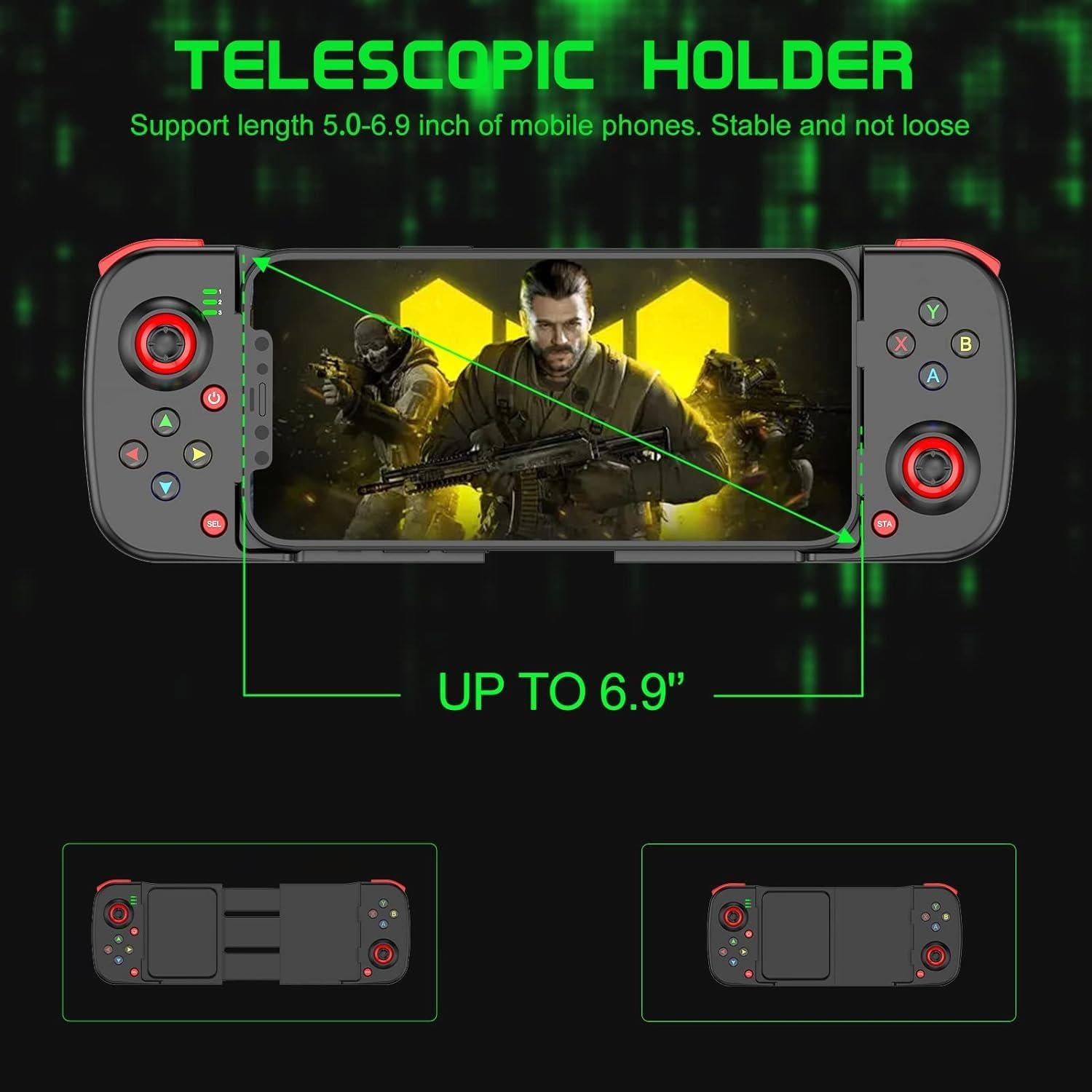 Controlador de Juego Móvil Bluetooth CUIFATI Estirable para iOS y Android