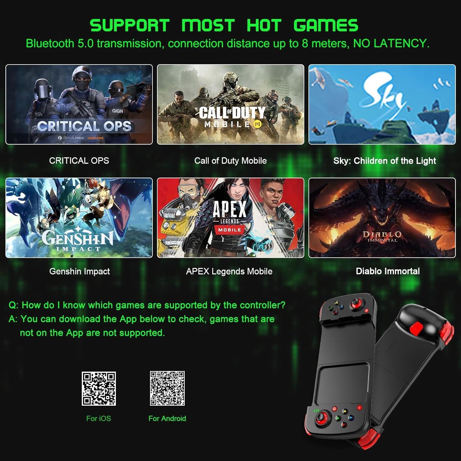 Controlador de Juego Móvil Bluetooth CUIFATI Estirable para iOS y Android