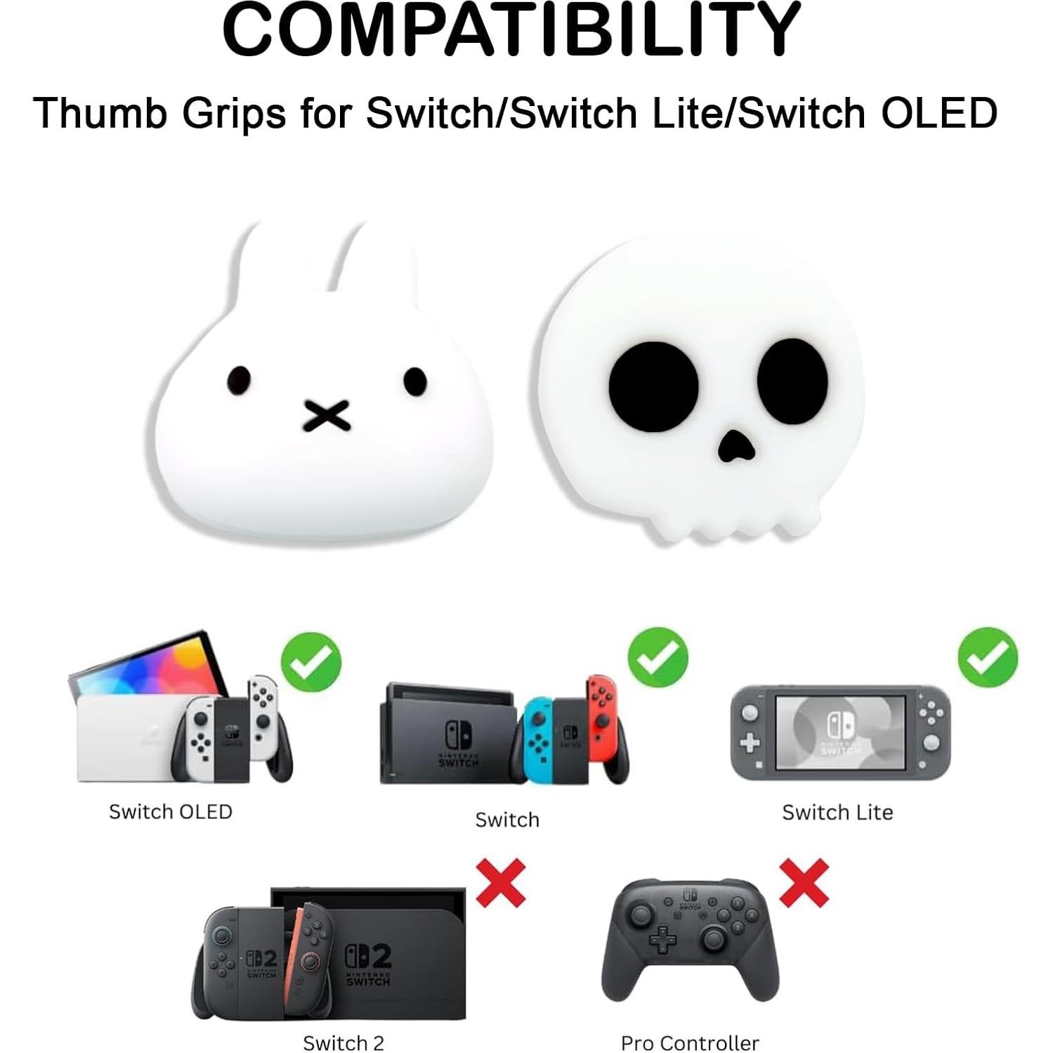 Tapa de Pulgar de Calavera Linda Windia para Nintendo Switch