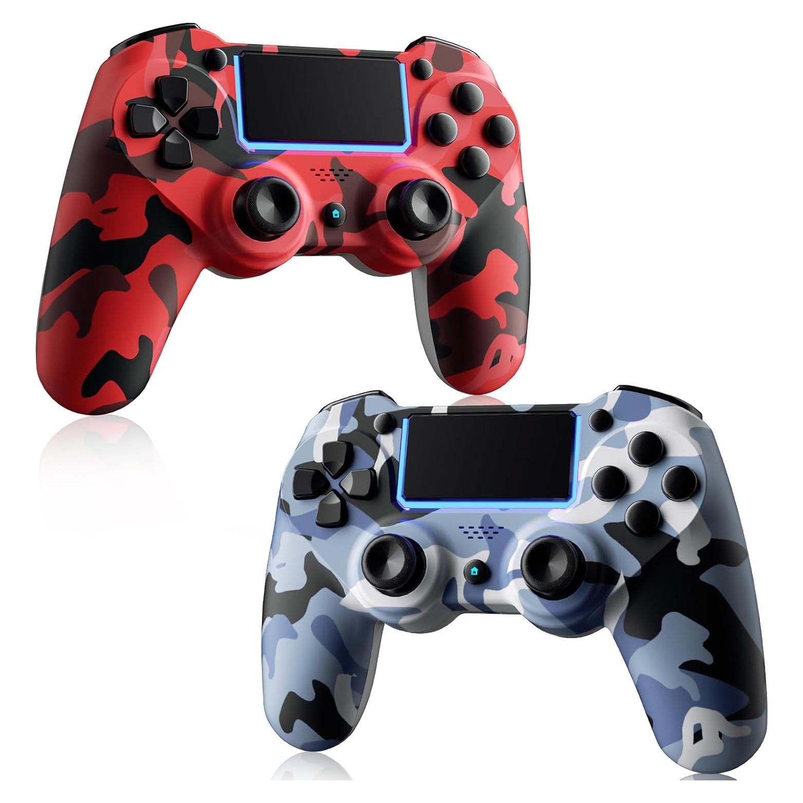Controladores Inalámbricos KDYGPDCT para PS4/PS3 - 2 Pack Rojo y Azul