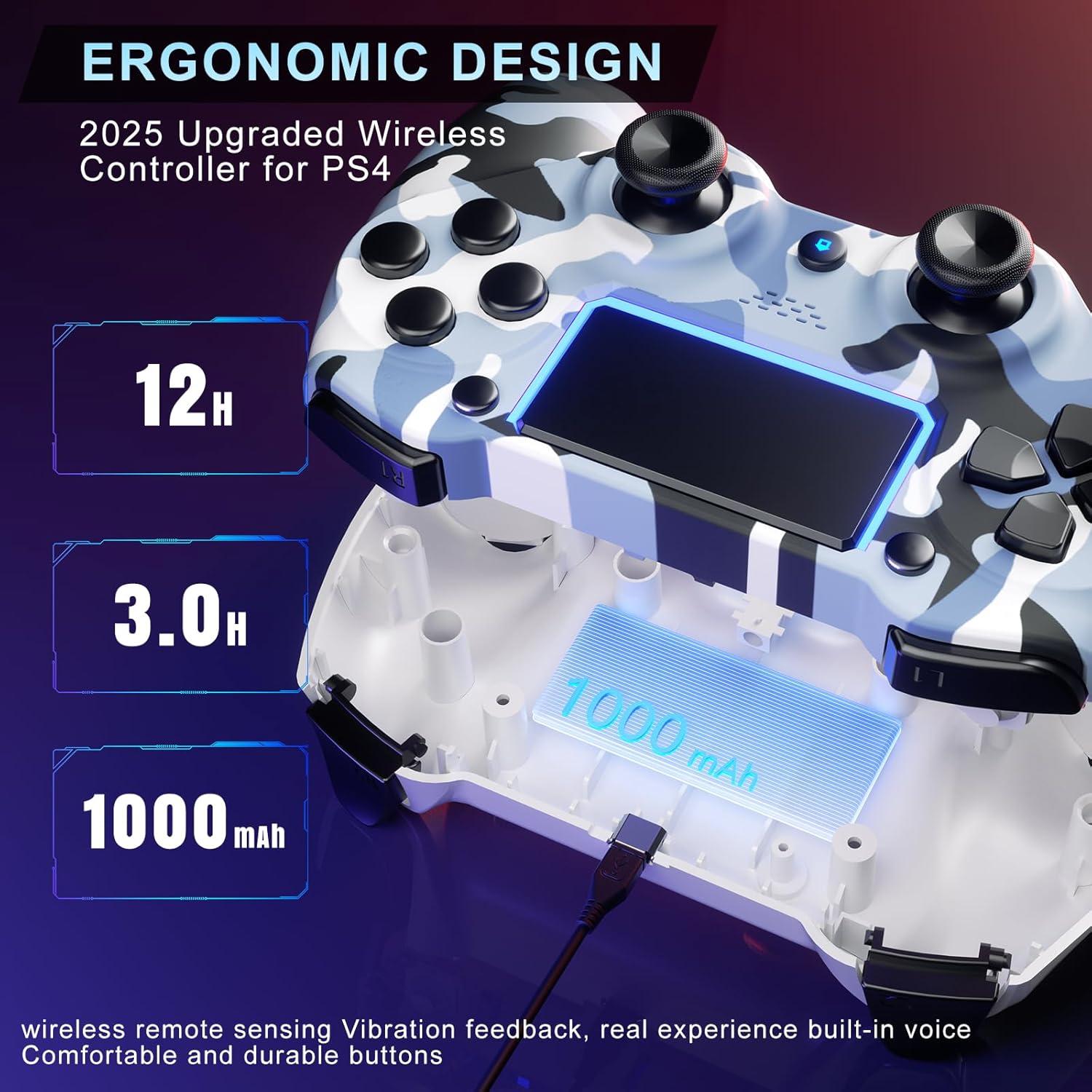 Controladores Inalámbricos KDYGPDCT para PS4/PS3 - 2 Pack Rojo y Azul