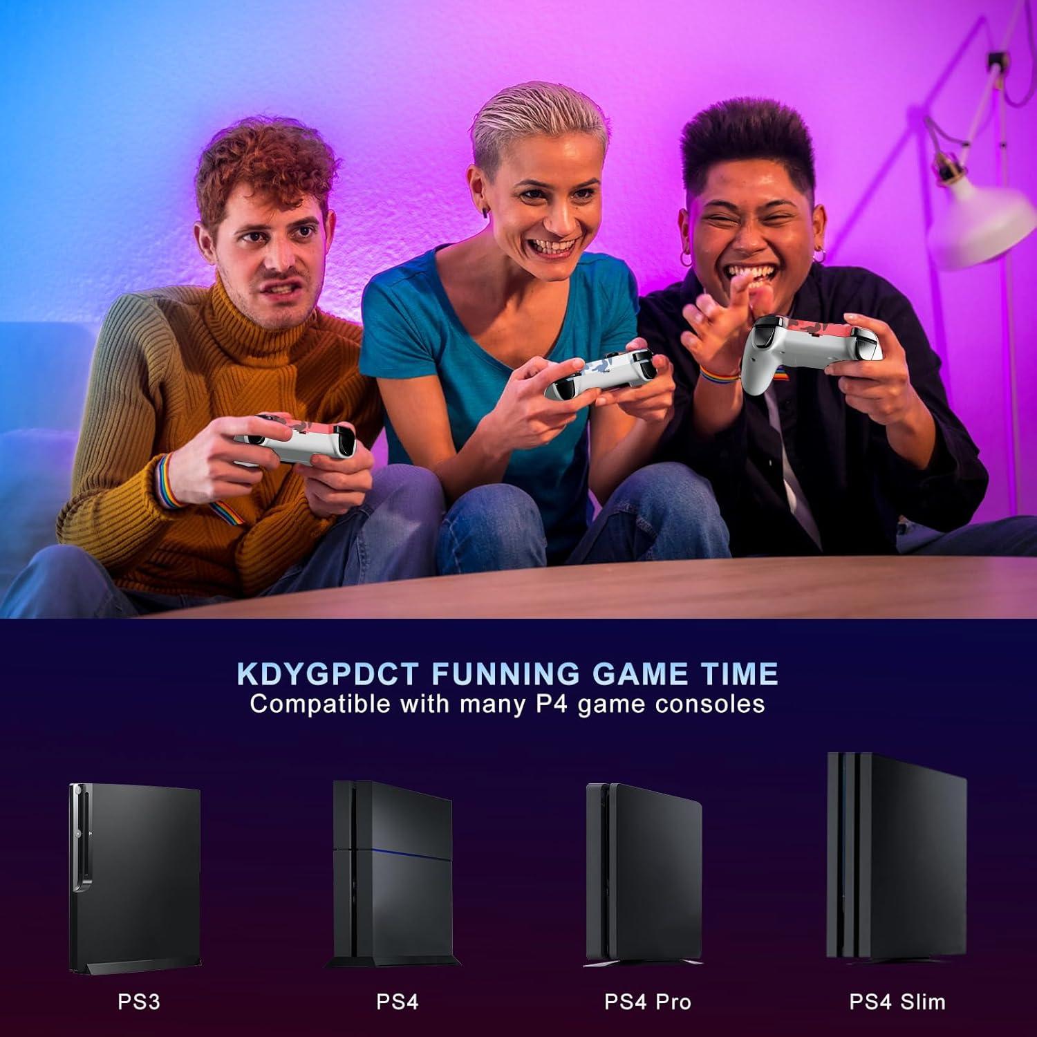 Controladores Inalámbricos KDYGPDCT para PS4/PS3 - 2 Pack Rojo y Azul