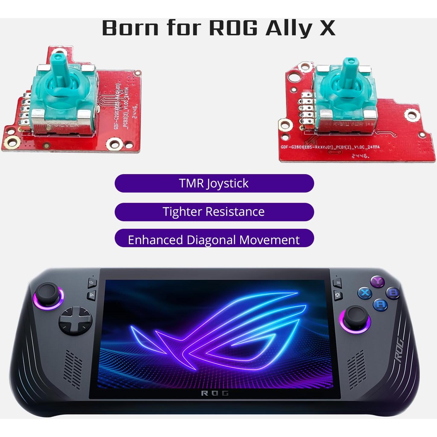 Joystick TMR Hall HandheldDIY para ROG Ally X - Cero Deriva y Calibración Fácil
