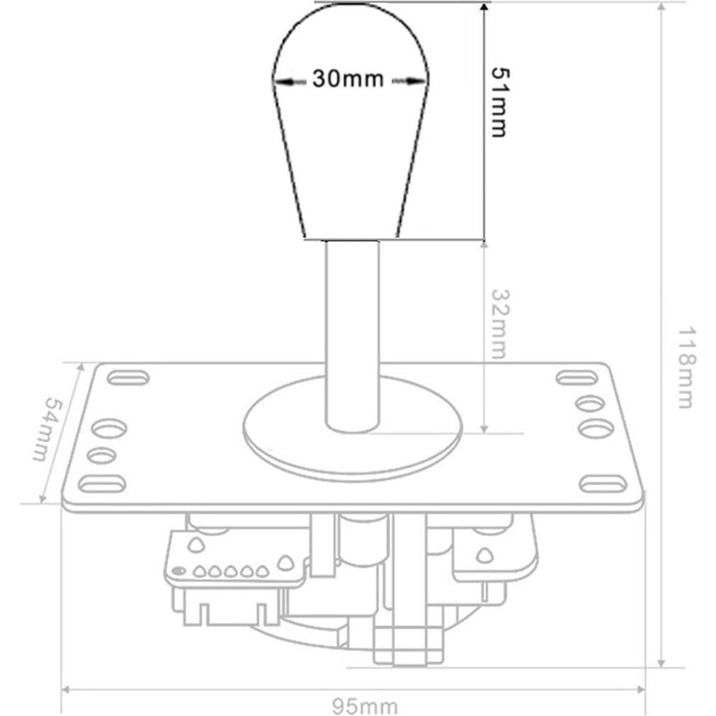 Joystick Arcade Sanwa Avisiri Rojo y Negro 2X DIY 30mm