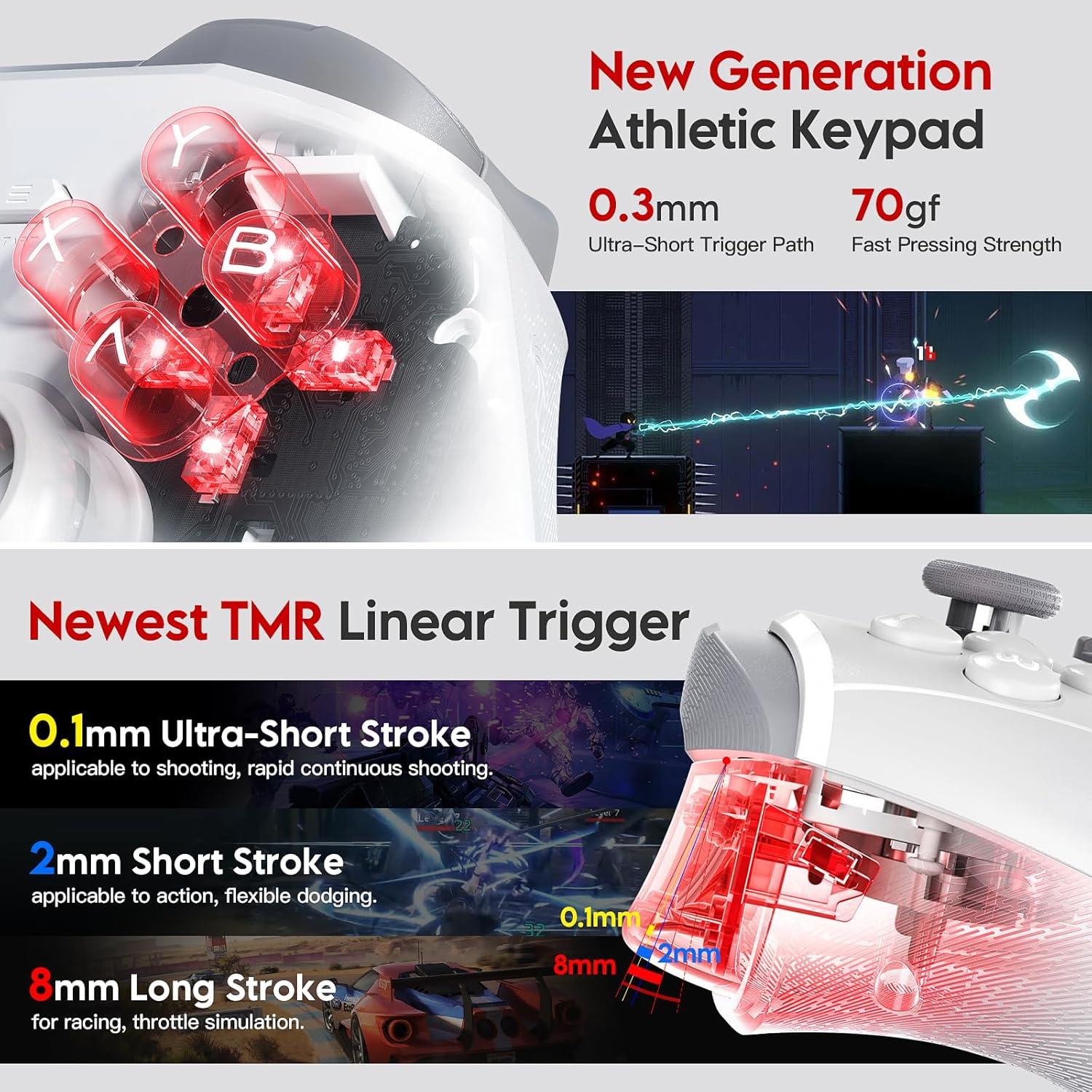 Controlador Inalámbrico BEITONG KP20 con Joystick TMR y 6 Ejes