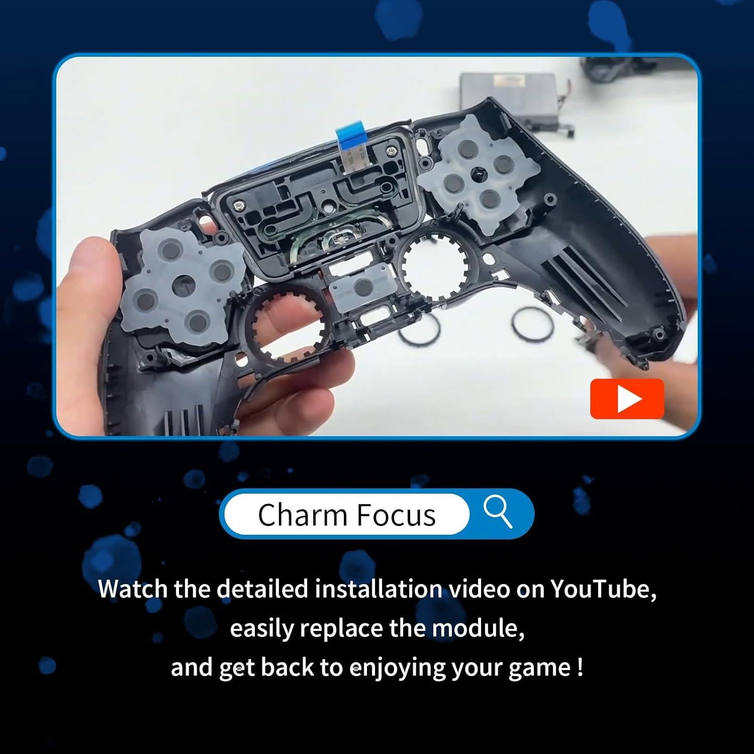 Carcasa Frontal Personalizada CHARM FOCUS para PS5 Escuadrón Sombra