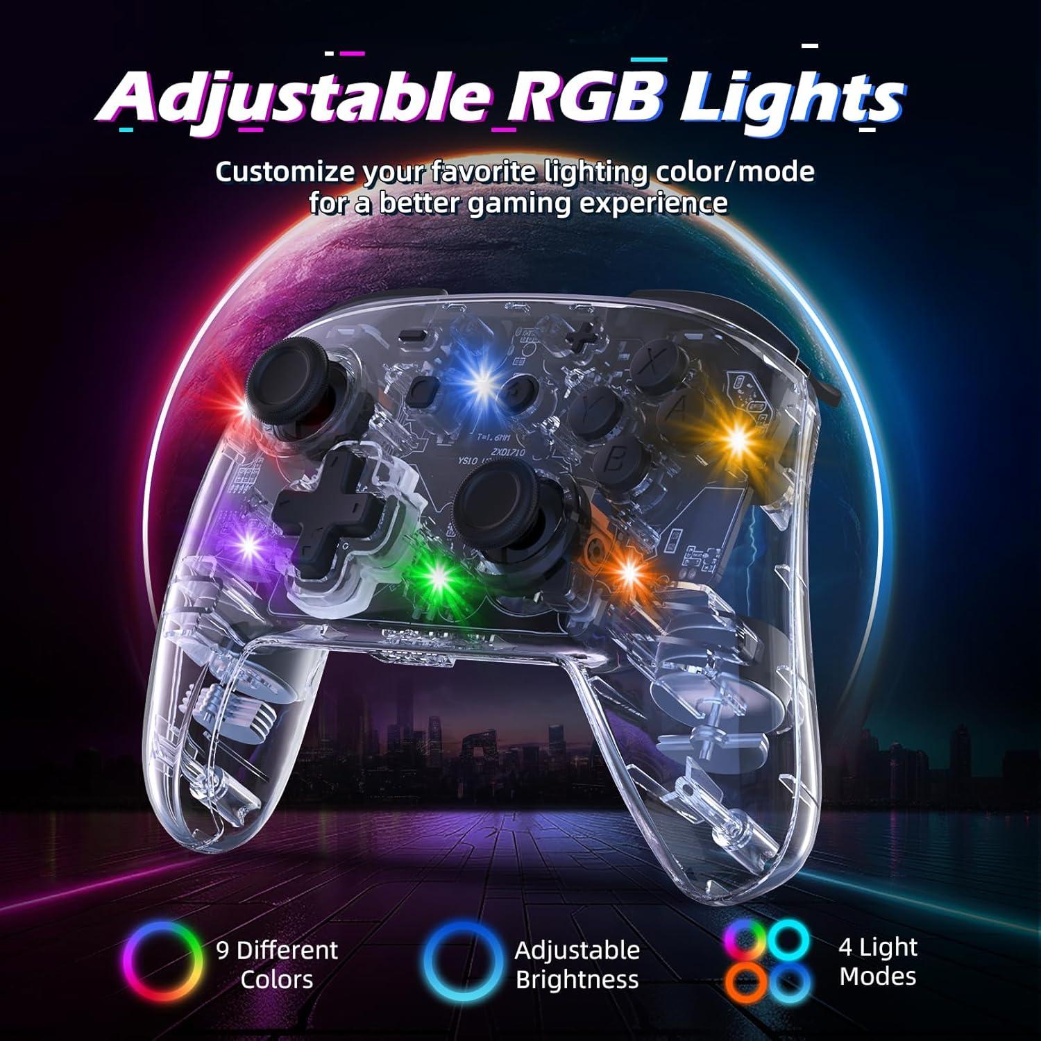 Controlador Inalámbrico IINE para Switch con Luz RGB y Giroscopio