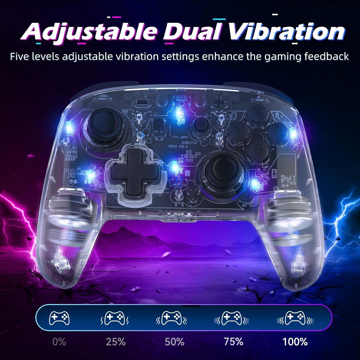 Controlador Inalámbrico IINE para Switch con Luz RGB y Giroscopio