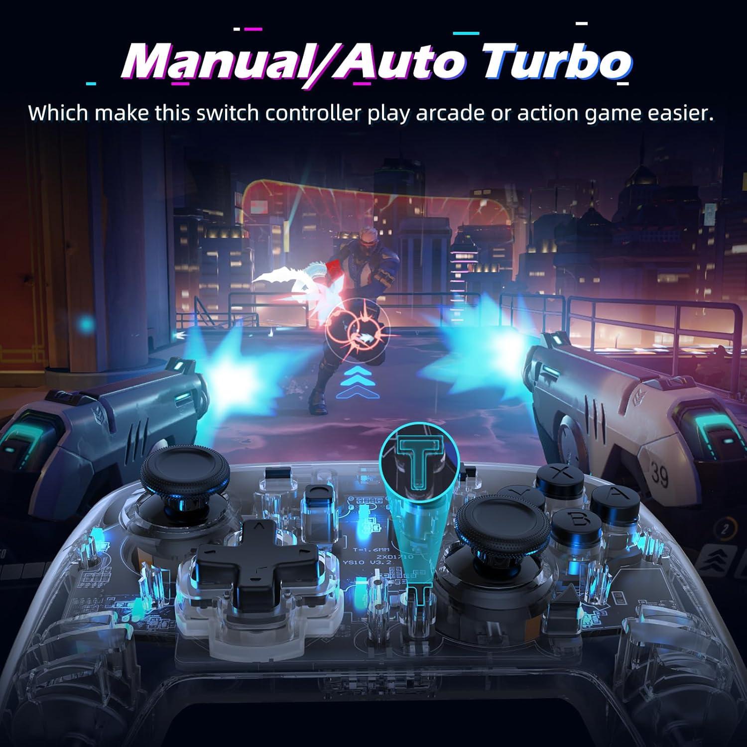 Controlador Inalámbrico IINE para Switch con Luz RGB y Giroscopio