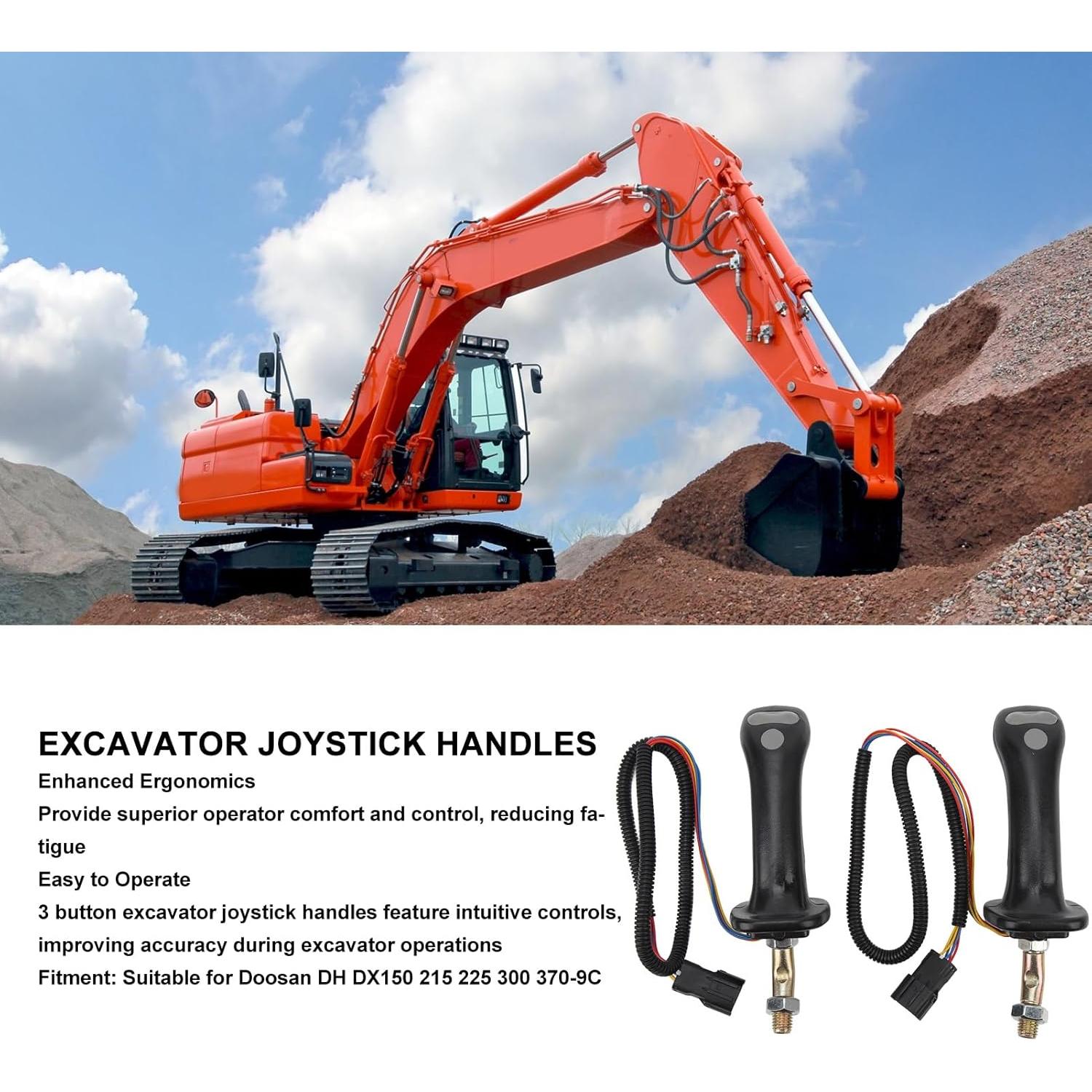 Manijas de Joystick de Excavadora Ymiko 2 Pcs 3 Botones